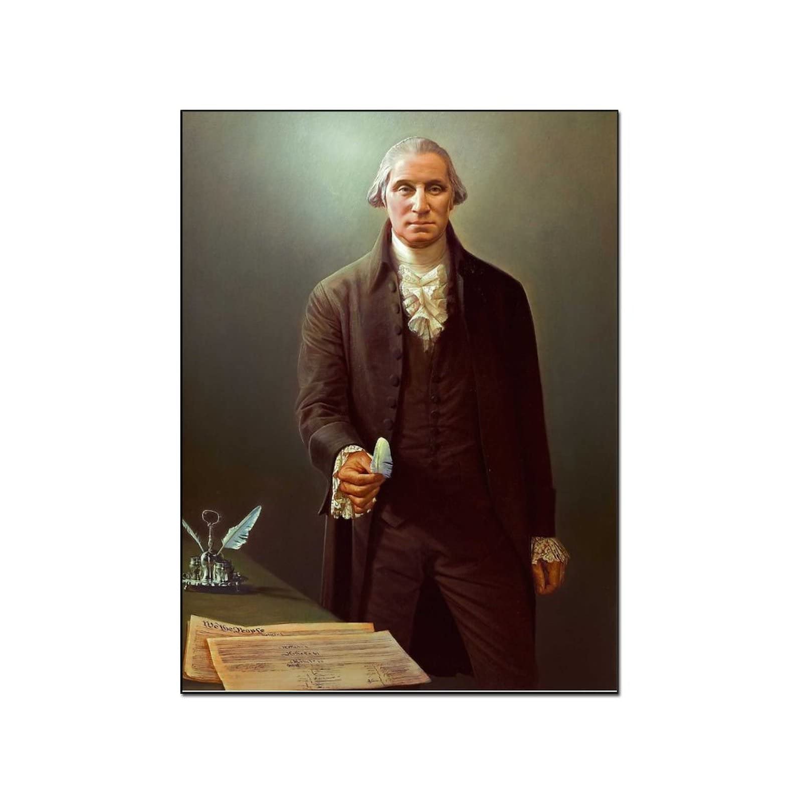 George Washington Portrait Poster 16x20 Inch - Vintage Wall Art for Living Room Decor
