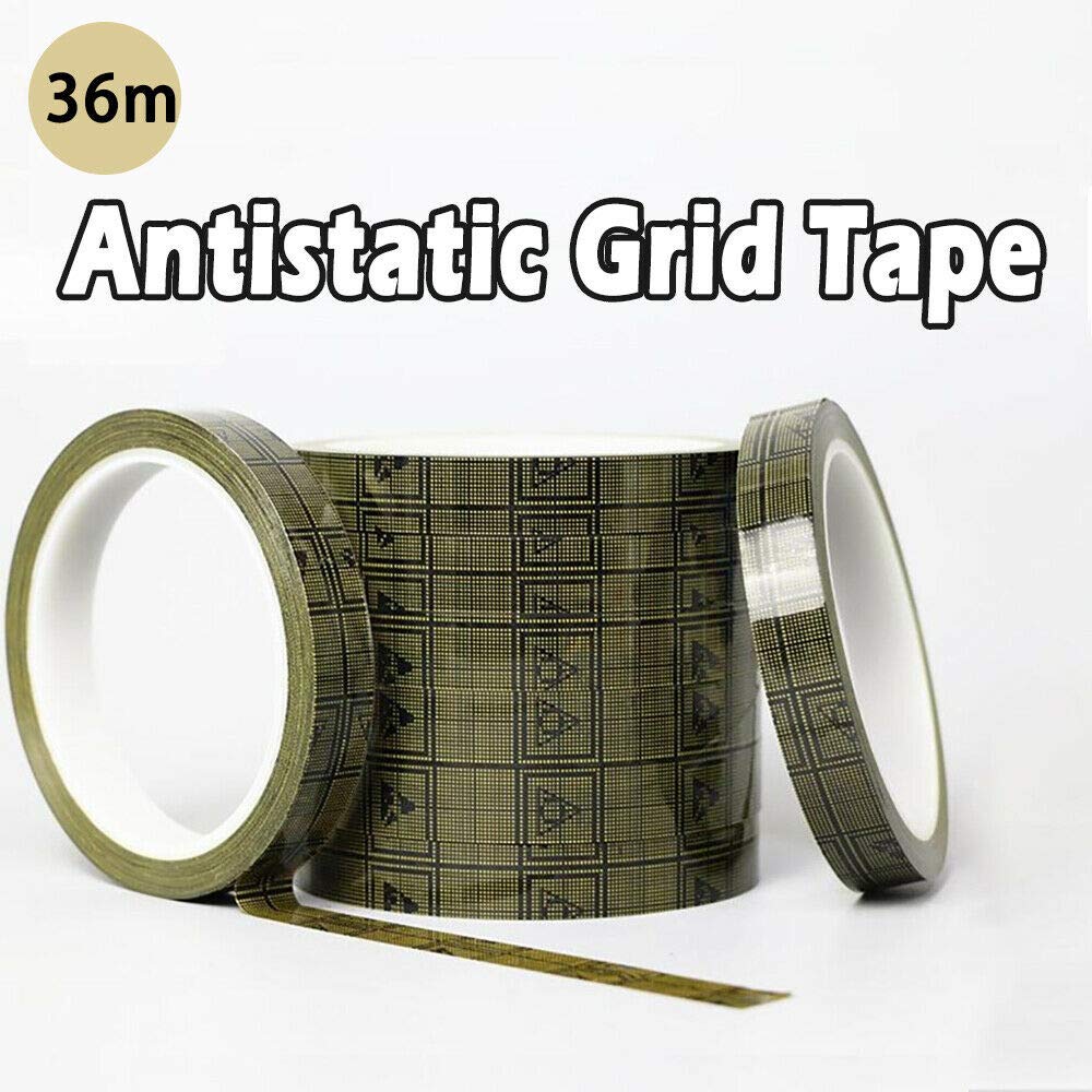 15mm x 36M Conductive Antistatic Grid Tape - ESD Safe Adhesive for Circuit Boards, Laptops & Phones | Perfect for Electronics Repair, PCB Work & Static-Sensitive Device Protection