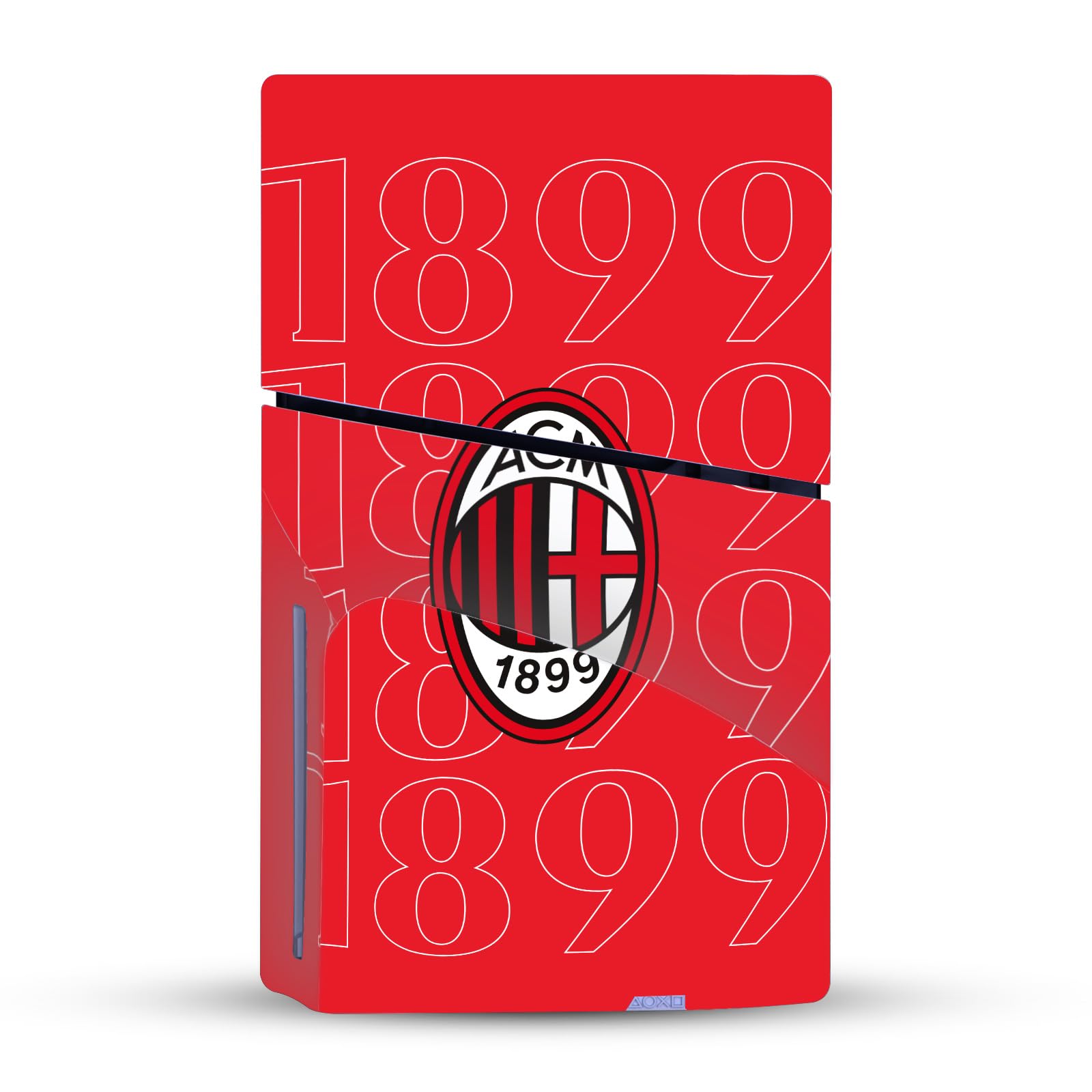 Official AC Milan 1899 Logo Black Vinyl Skin Sticker Compatible with Sony PlayStation 5 PS5 Slim/Pro Disc Edition Console & DualSense Controller - Gaming Decor for Football Fans