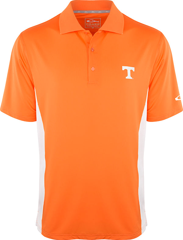 Tennessee Performance Polo Shirt with Breathable Mesh Sides - Moisture-Wicking Golf & Tennis Apparel for Men