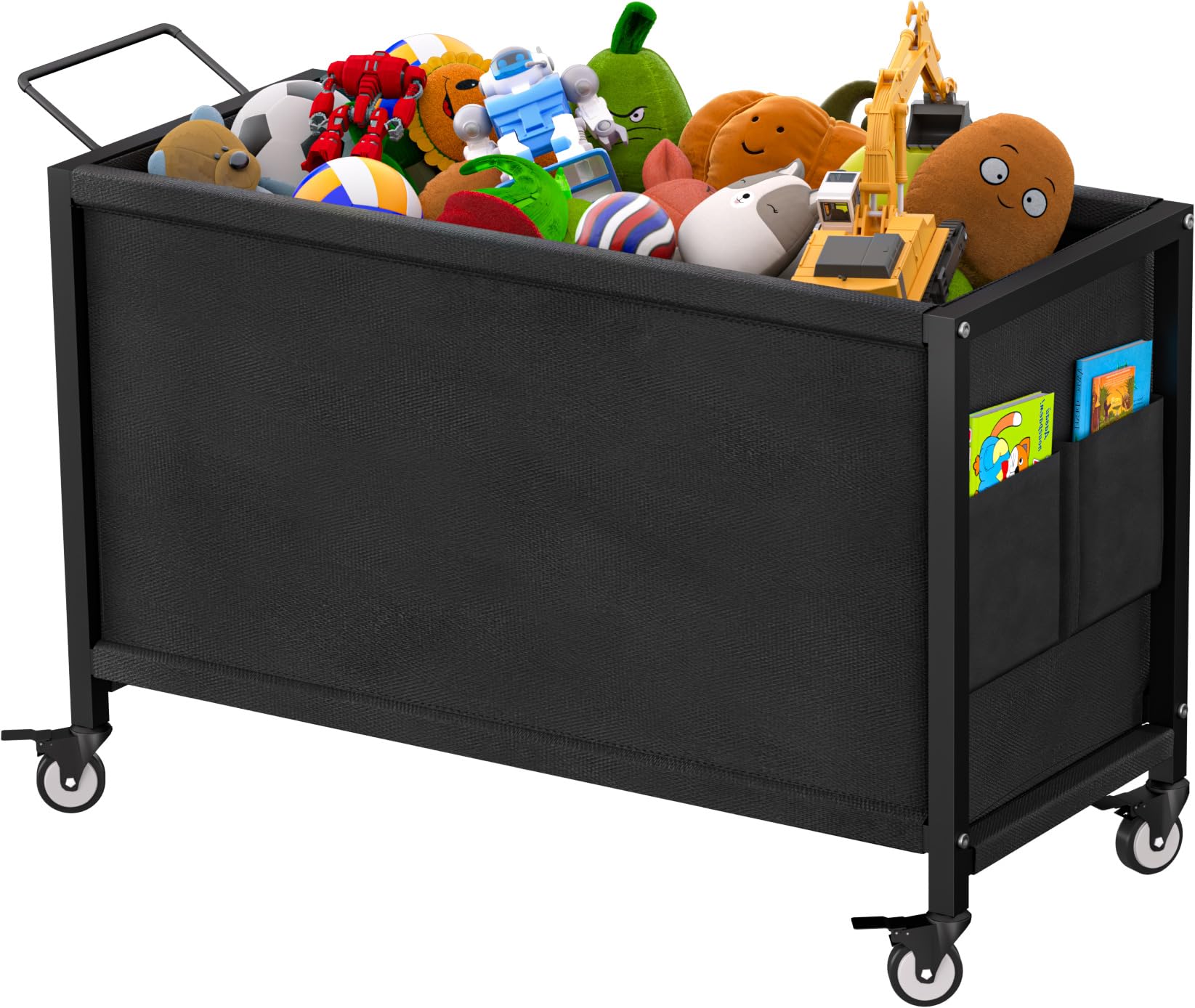 100L Large Kids Toy Storage Box with Wheels - Durable Toy Chest Organizer for Toddlers, Boys & Girls - Perfect for Stuffed Animals, Playroom, Bedroom, Nursery & Living Room - Black (Great for Home Organization & Child's Play Area)