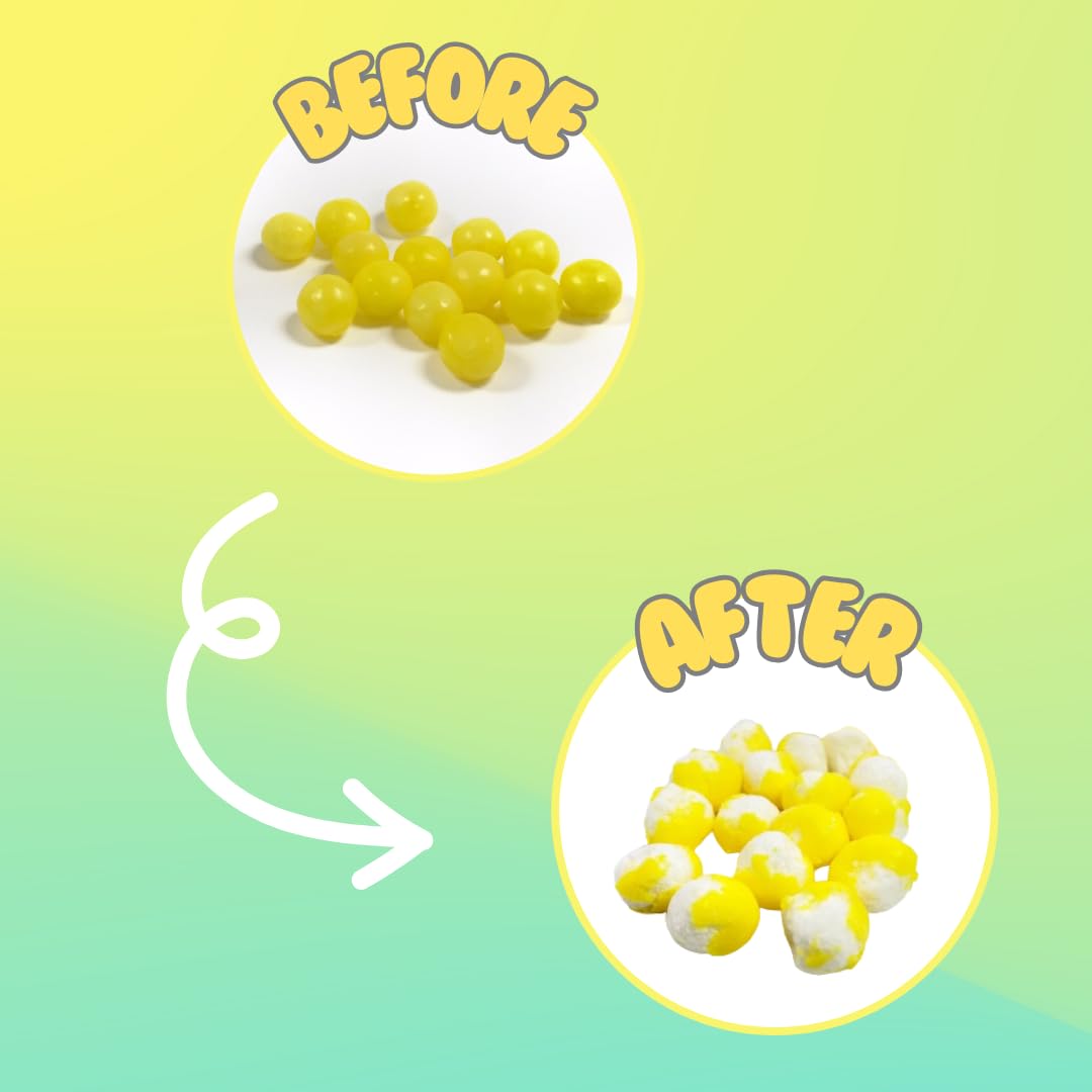 Freeze Dried Lemonheads Candy 4oz - Crunchy Citrus Sour Lemon Candy, TikTok Viral Snack, Resealable Container for Freshness - Perfect for Parties, Movie Nights & On-the-Go Treats