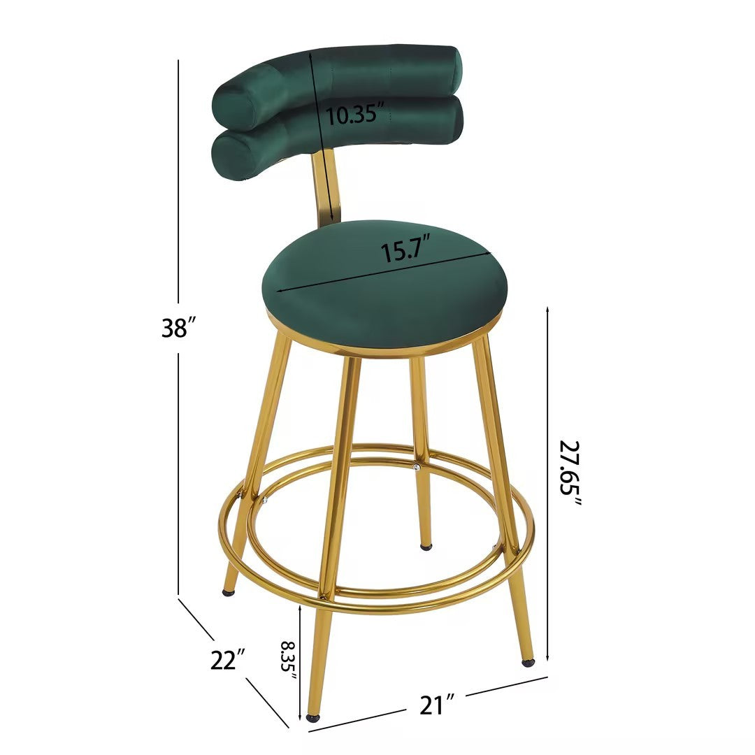 Modern Velvet Counter Stools Set of 2 - 27.65