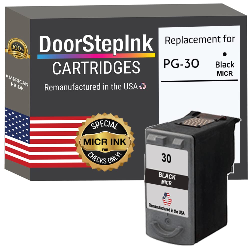 USA Remanufactured Canon PG-30 Black MICR Magnetic Ink Cartridge for Check Printing | Compatible with Canon Printers | Secure Banking & Business Check Printing Solution