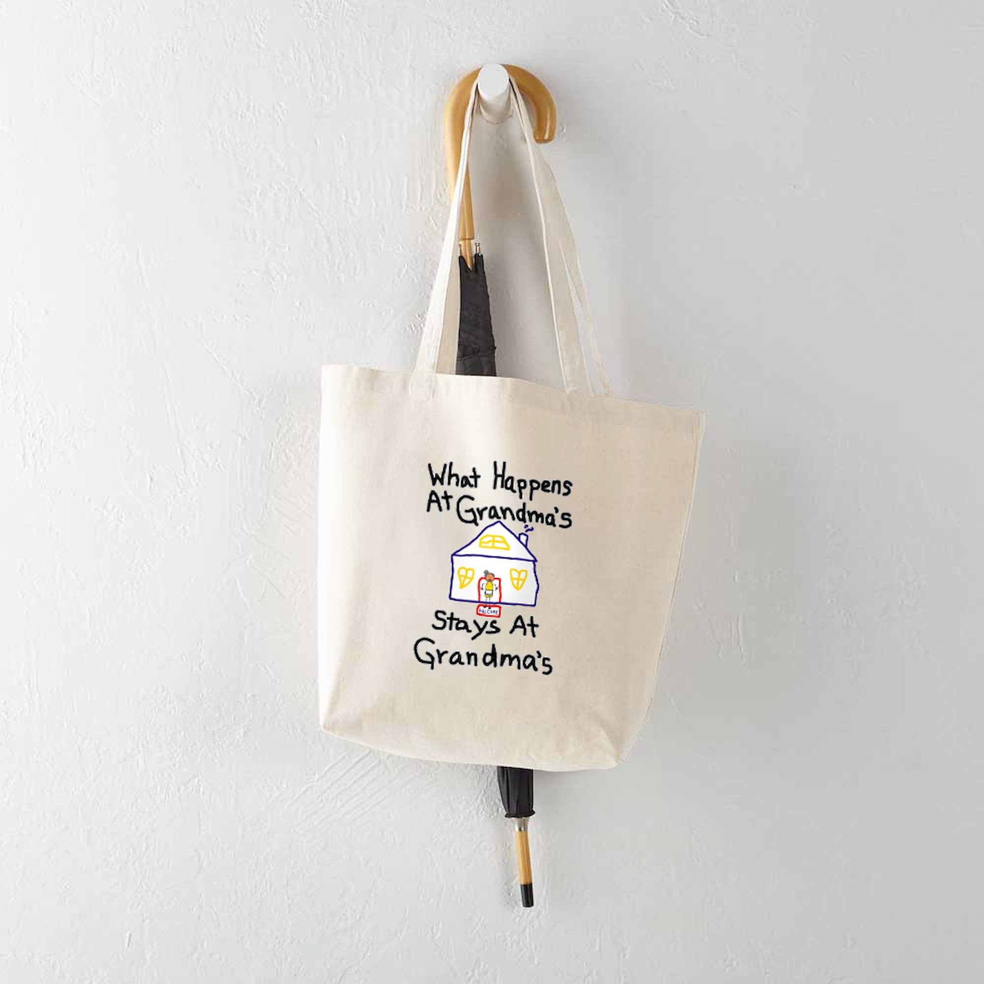 Grandma's House Natural Canvas Tote Bag - Reusable Grocery Shopping Bag for Women, Eco-Friendly Market Tote for Groceries, Beach, Picnics & Daily Errands