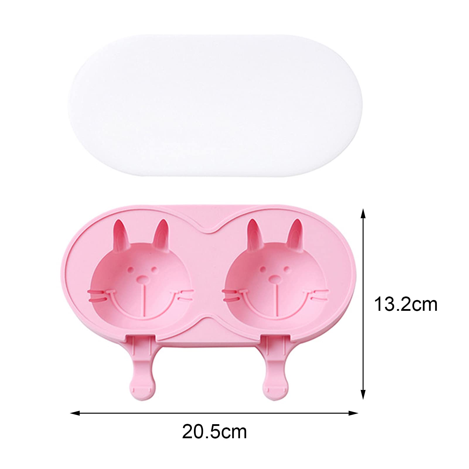 Non-Stick Silicone Ice Pop Molds - 2 Cavity Reusable Popsicle Makers for Homemade Ice Cream, Fruit Pops & Yogurt Treats - BPA-Free, Easy Release, Dishwasher Safe (Pink Dog Design) - Perfect for Summer Parties, Kids Snacks & Healthy Desserts