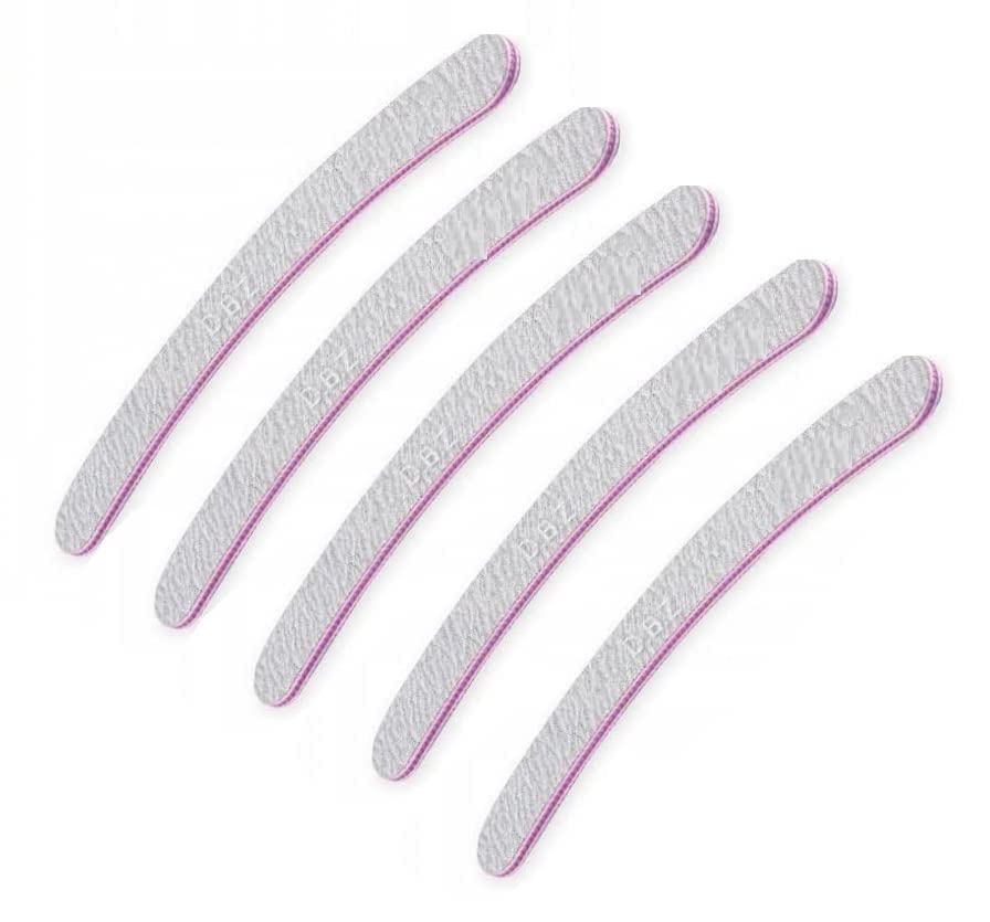 D.B.Z. ® 5-Piece Nail File Set - Double Sided Manicure & Pedicure Emery Boards for Nail Shaping and Buffing (White) - Perfect for Home, Salon, and Travel Nail Care