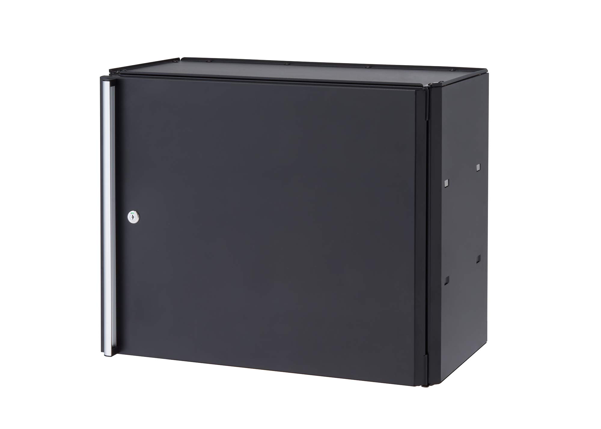 TRINITY 24 Inch Heavy Duty Steel Wall Mount Garage Storage Cabinet - 22 Gauge Metal Wall-Mounted Organizer with Adjustable Shelf & Reversible Door for Tools, Cleaning Supplies, Sports Equipment - Perfect for Garage, Workshop, Basement and Utility Room Organization (Black)
