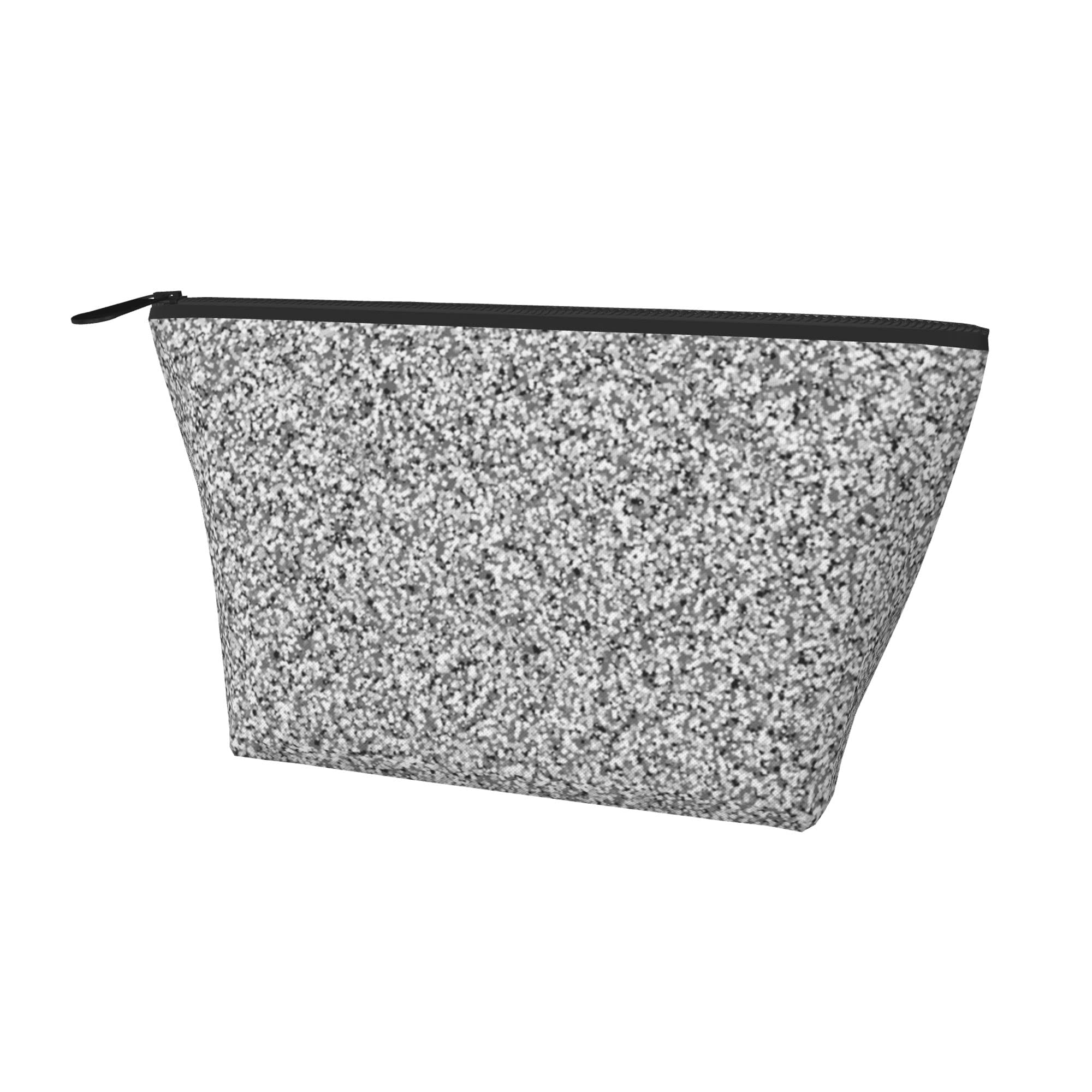 SWEET TANG Women's Silver Glitter Makeup Bag - Waterproof Cosmetic Pouch Organizer for Travel, Gym & Daily Use | Perfect for Toiletries, Brushes & Beauty Essentials