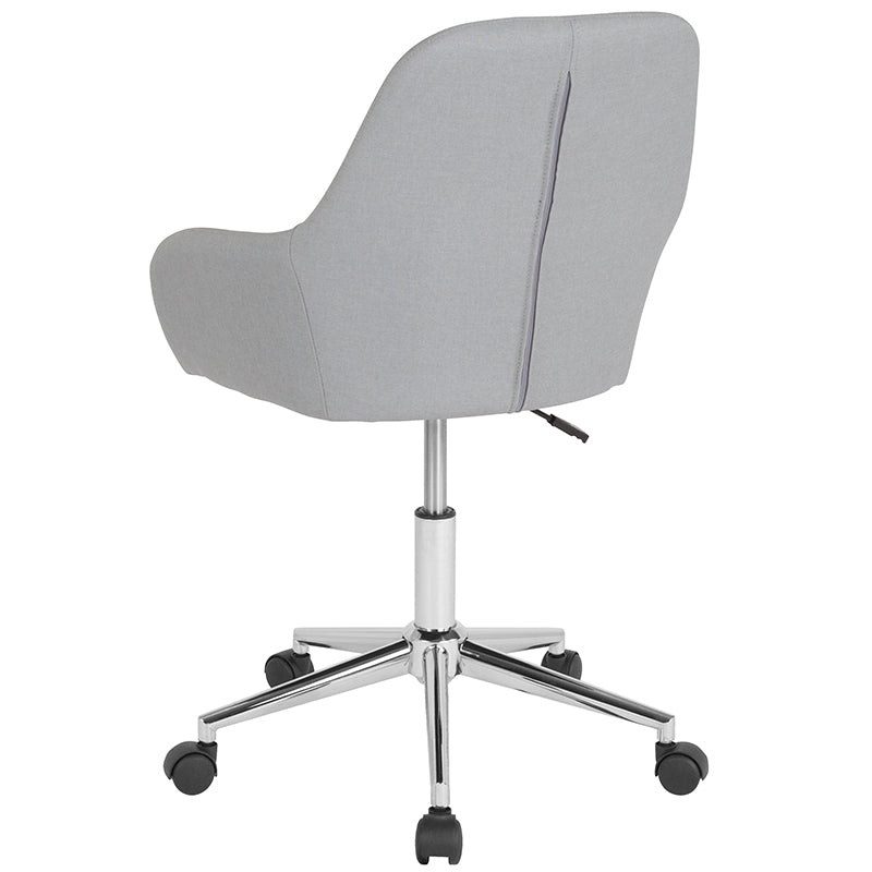 FLASH Cortana Ergonomic Mid Back Office Chair - Black Fabric Mesh for Home & Workspace - Comfortable Desk Chair for Long Hours Sitting & Productivity