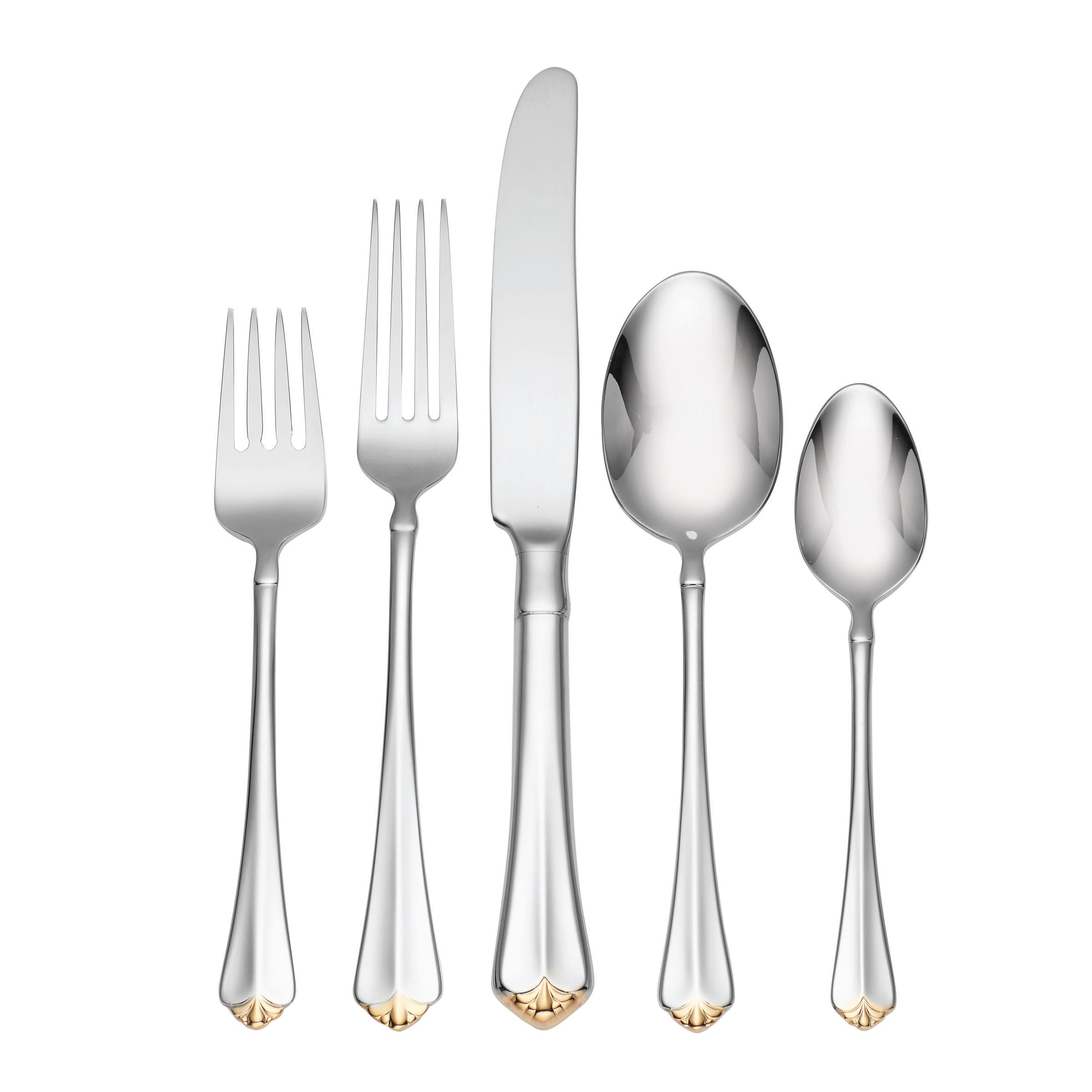 Golden Juilliard 20-Piece Stainless Steel Flatware Set - Elegant Silverware for Fine Dining, Weddings & Special Occasions
