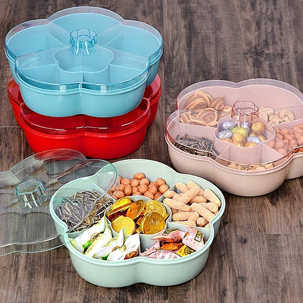 Snack Storage Box with Lid - Airtight Candy & Dried Fruit Container for Kitchen, Pantry, Picnics, and Office Organization (Red)
