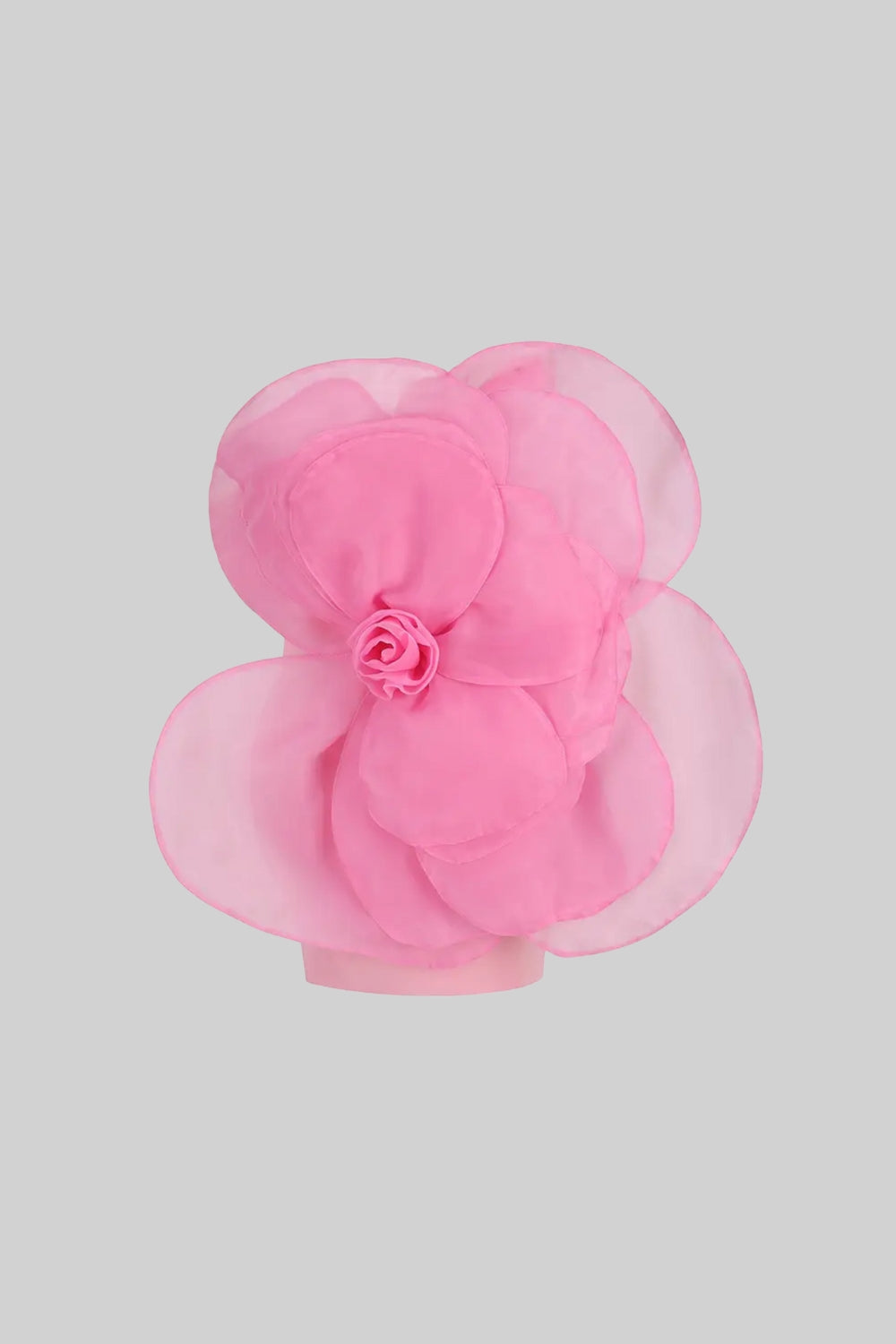3D Voluminous Organza Floral Mini Dress in Pink - Elegant Party Wear for Weddings, Prom & Special Occasions