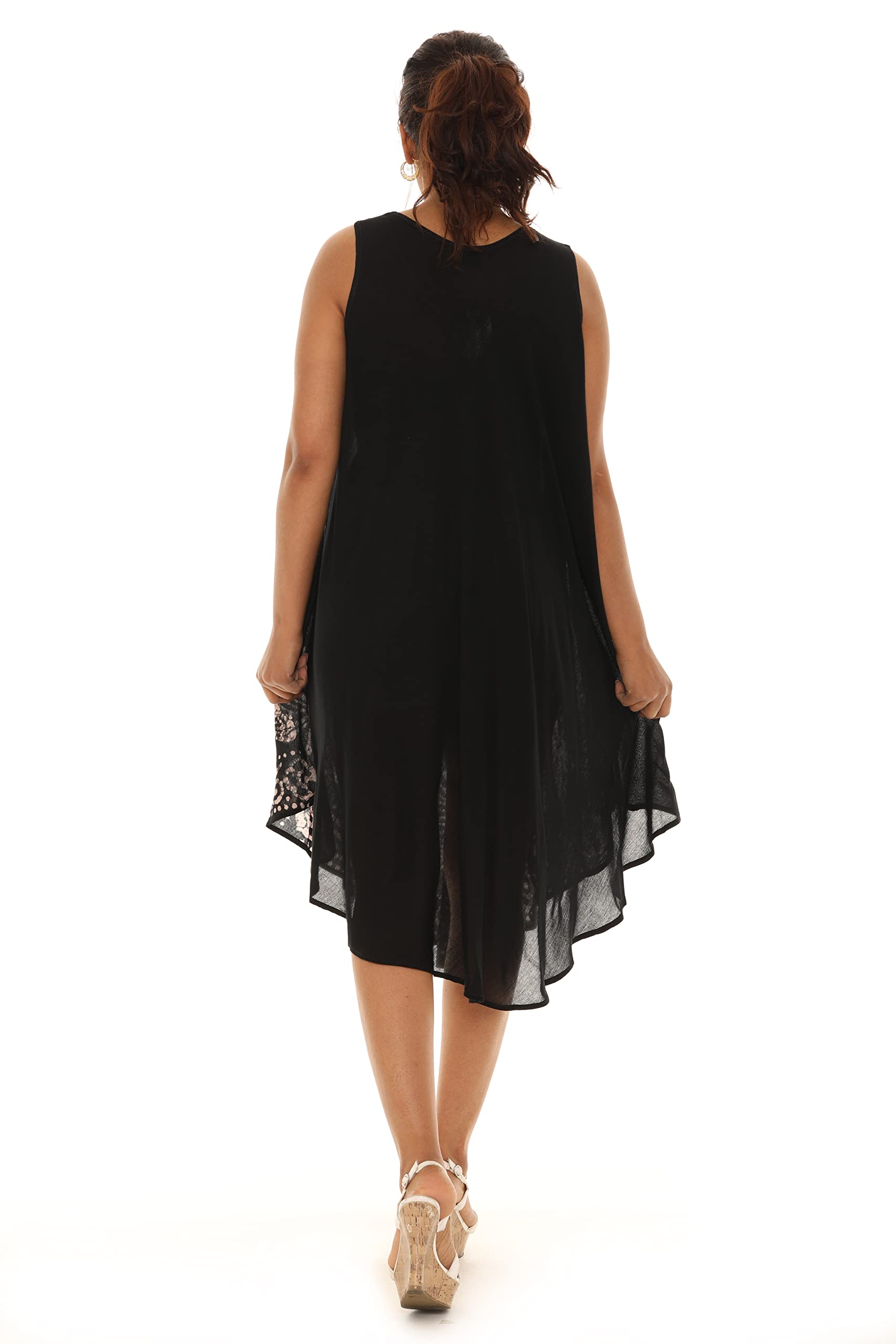 Women's Sleeveless Rayon Sundress - Casual Summer Tank Dress with Solid Color, Perfect for Beach Cover Up, Spring Outfits & Vacation Wear