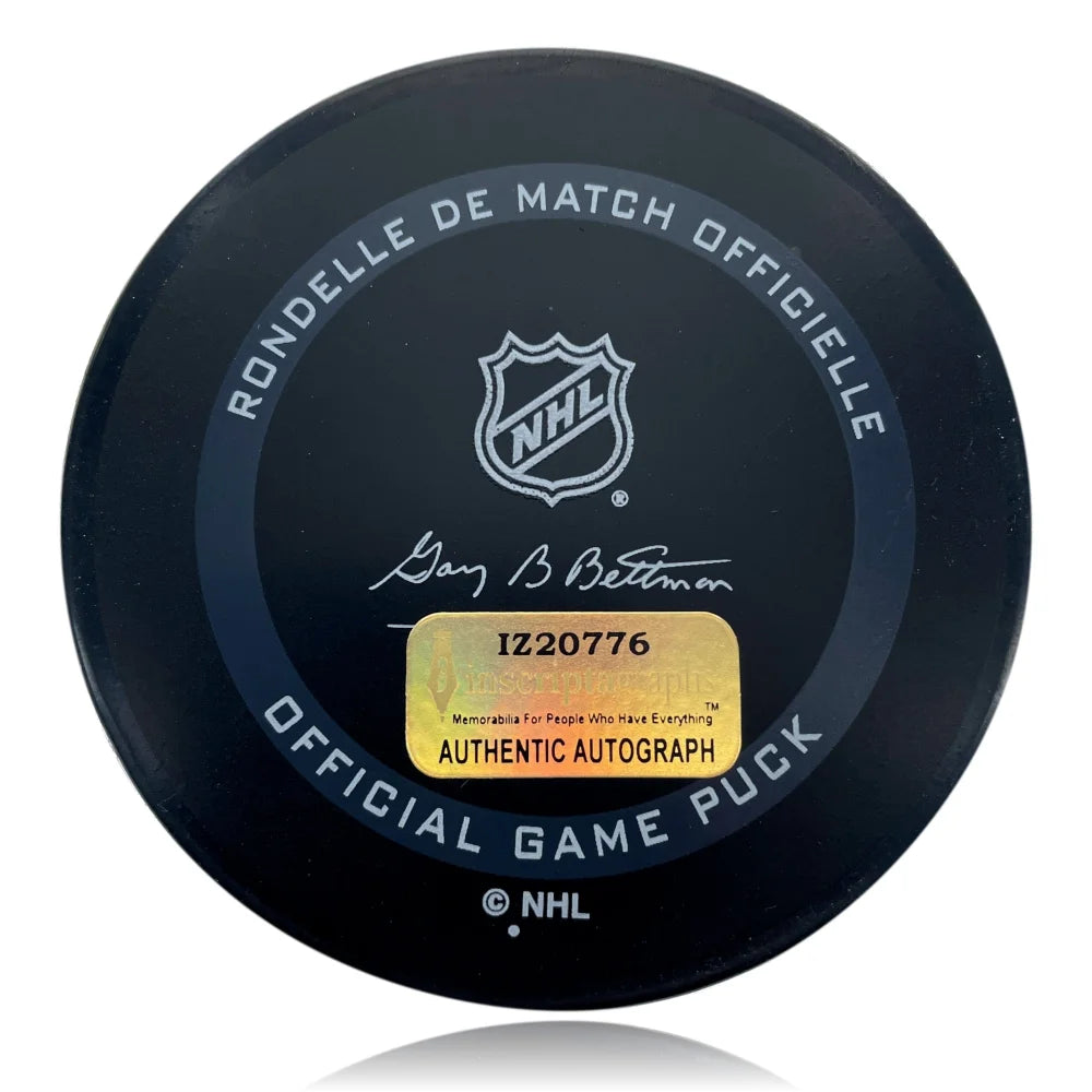 Logan Thompson Autographed Vegas Golden Knights NHL Hockey Puck with COA - Perfect for Collectors, Fans & Memorabilia Displays