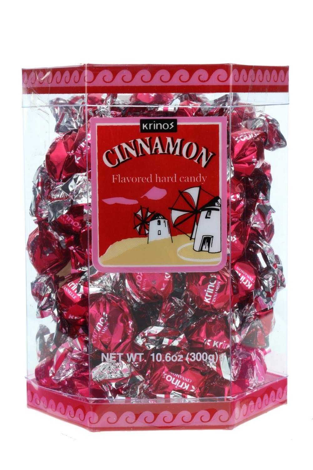 Krinos Cinnamon Hard Candy - Individually Wrapped Greek Import (10.6 oz) | Perfect for Office Snacks, Travel Treats & Holiday Gifting