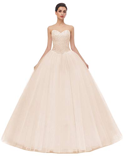 Elegant Ball Gown Wedding Dresses for Women - A-Line Princess Bridal Gowns with Long Train | Perfect for Church Ceremonies, Formal Weddings & Special Occasions