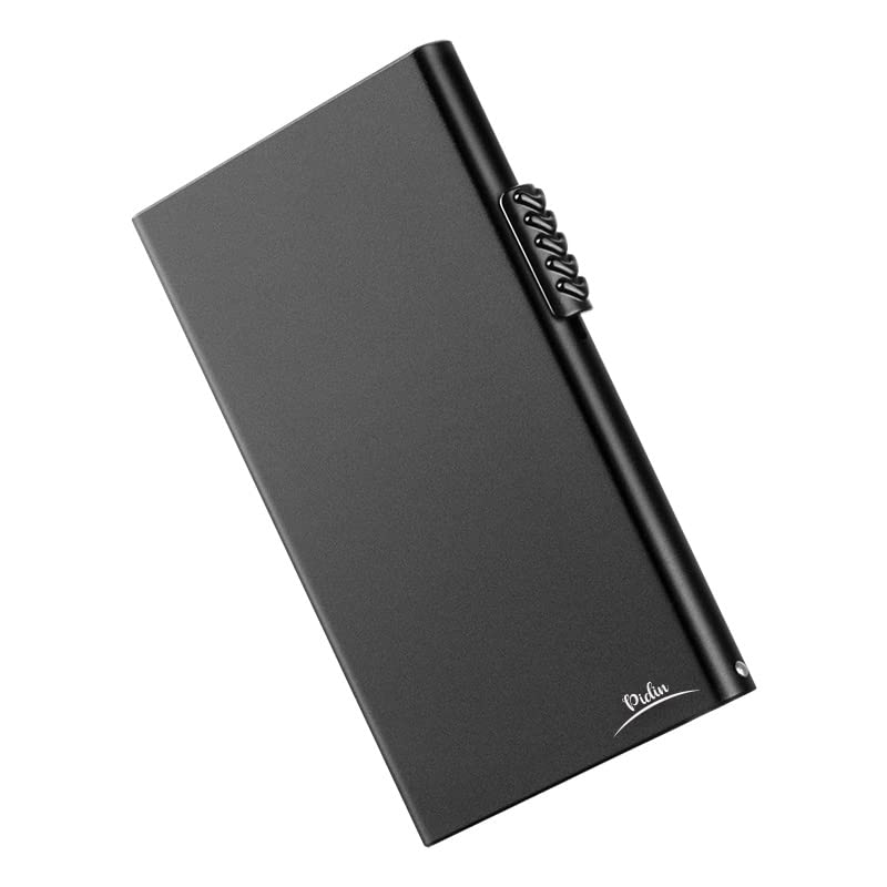 Ultra Slim RFID Blocking Metal Wallet - Minimalist Credit Card Holder for Men & Women (Holds 7 Cards) - Aluminum Black - Perfect for Travel, Business & Everyday Use