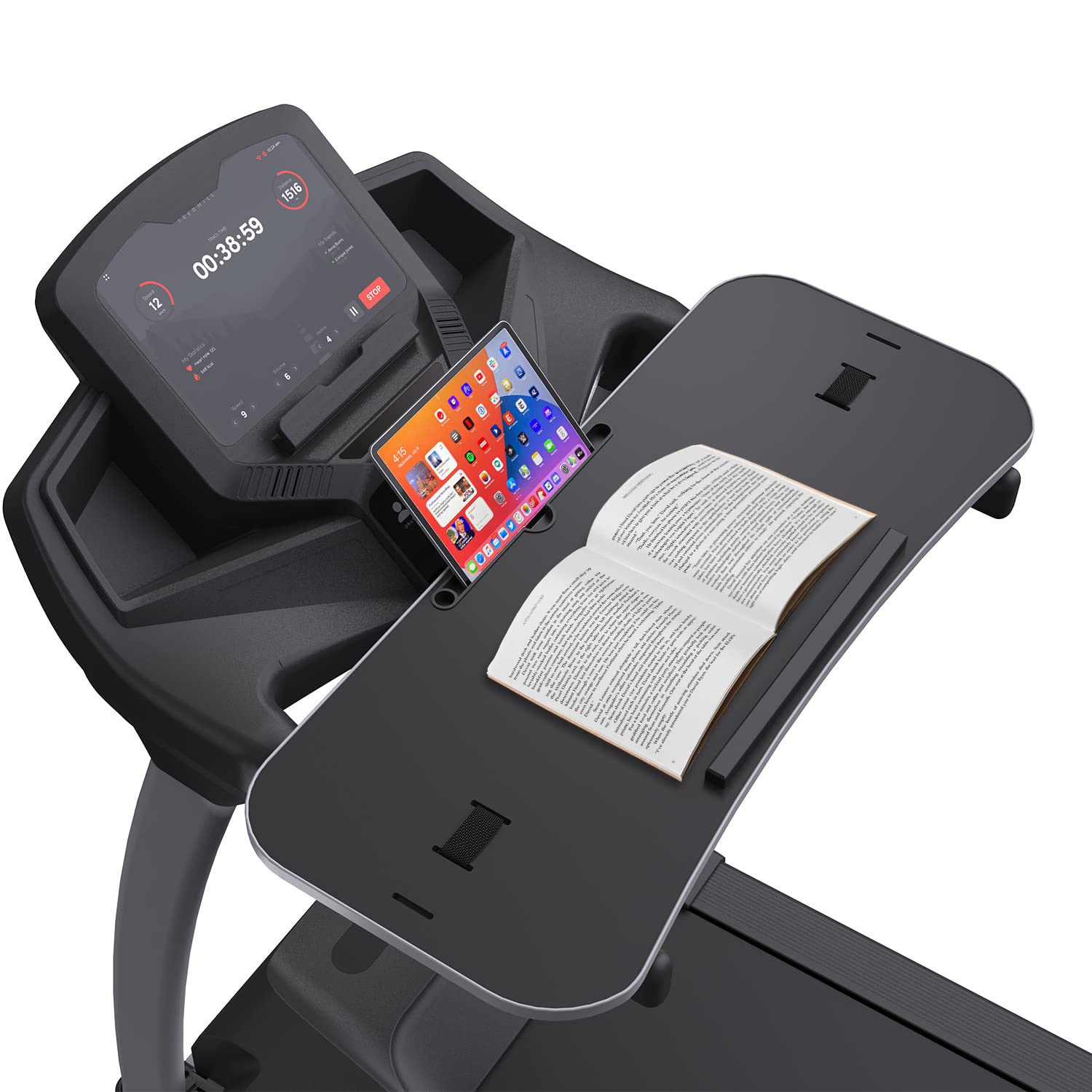 Universal Treadmill Laptop Desk Attachment - Ergonomic Workstation for Notebooks, Tablets & Laptops (Fits Handlebars up to 36