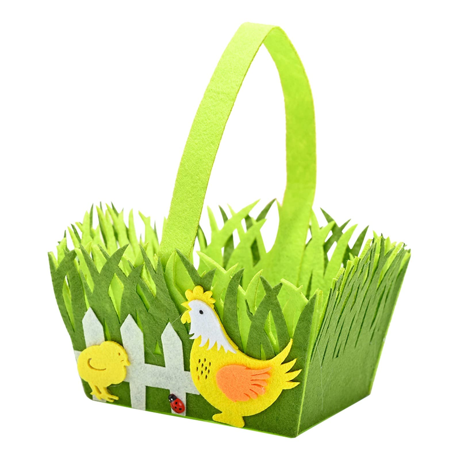 Viviplus Easter Egg Hunt Basket Bag - Bunny Rabbit Design Reusable Non-Woven Storage Basket for Candy Eggs - Personalized Cute Rabbit Print Bucket Gift for Easter (One Size) - Perfect for Easter Egg Hunts, Party Favors & Spring Decorations