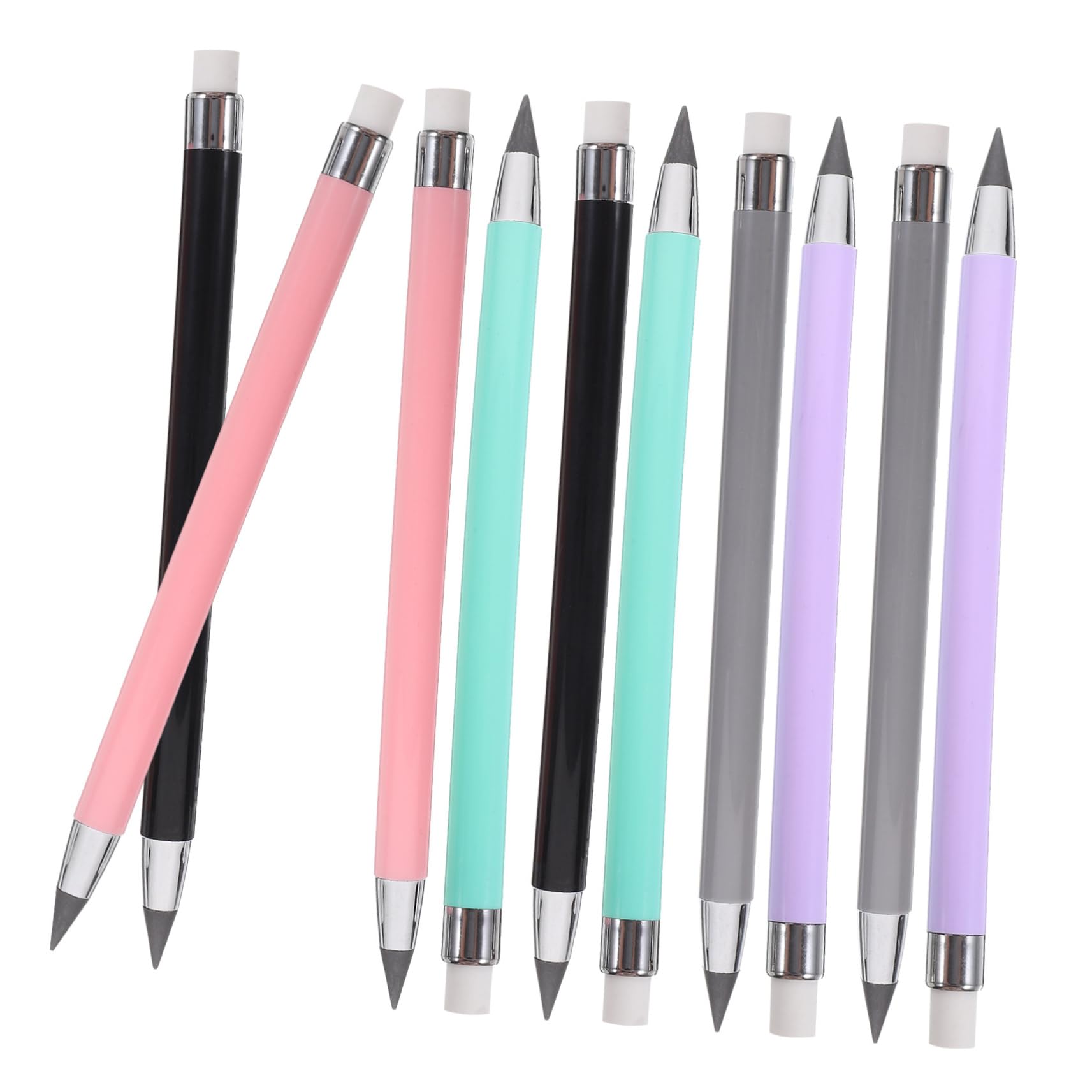 NUOBESTY 50 Pack Inkless Macaron Pencils - No Ink Sketch Drawing Pencils, Reusable Eternal Metal Pens for Artists, Students & Office Use - Perfect for Sketching, Note Taking & Creative Writing
