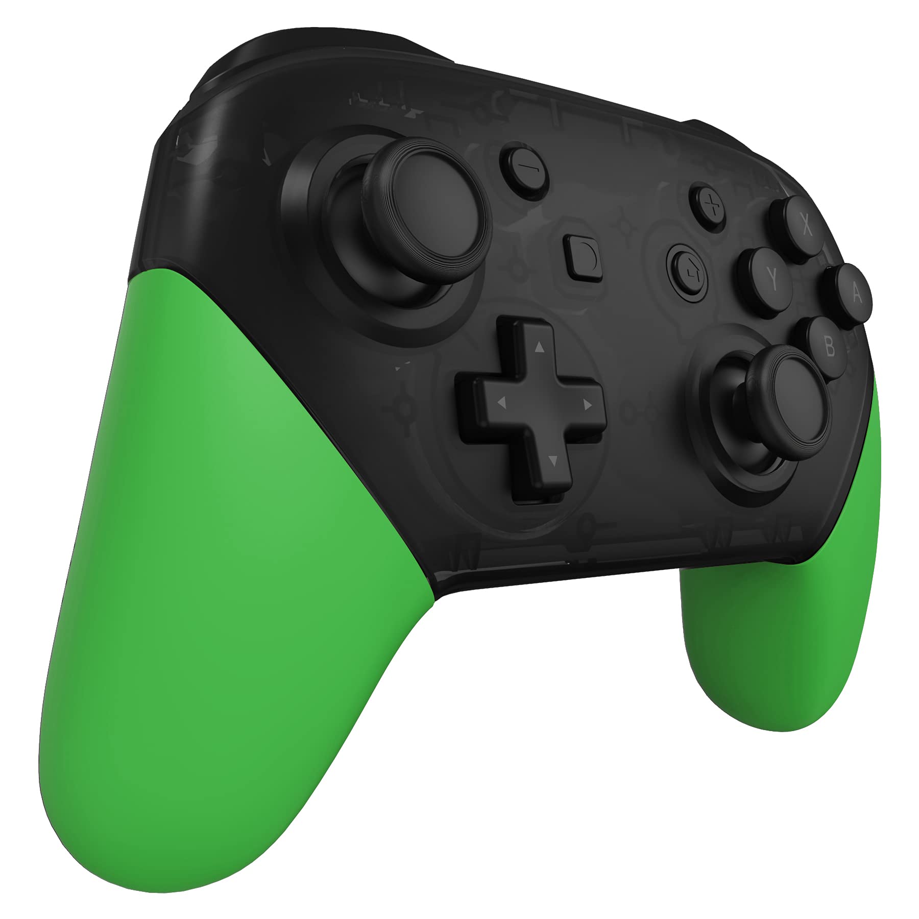 ExtremeRate Soft Touch Green Replacement Handle Grips for Nintendo Switch Pro Controller - DIY Grip Shell (Controller Not Included) - Perfect for Gaming, Comfort & Customization