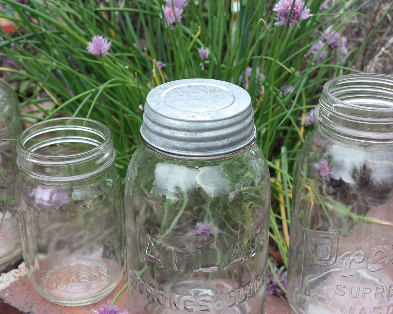 Vintage Style Galvanized Steel Canning Jar Lids - 4 Pack Regular Mouth Mason & Ball Jar Lids - Rust-Proof Food Storage Lids for Home Canning, Pickling, and Preserving