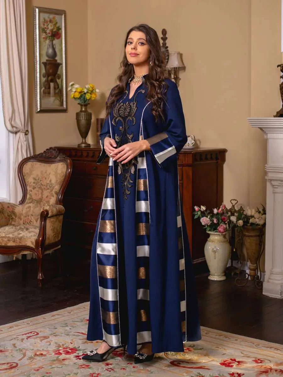 Elegant Eid Dress for Women - Sparkling Sequins & Embroidery Kaftan Caftan Outfit | Perfect for Eid Celebrations, Weddings & Special Occasions
