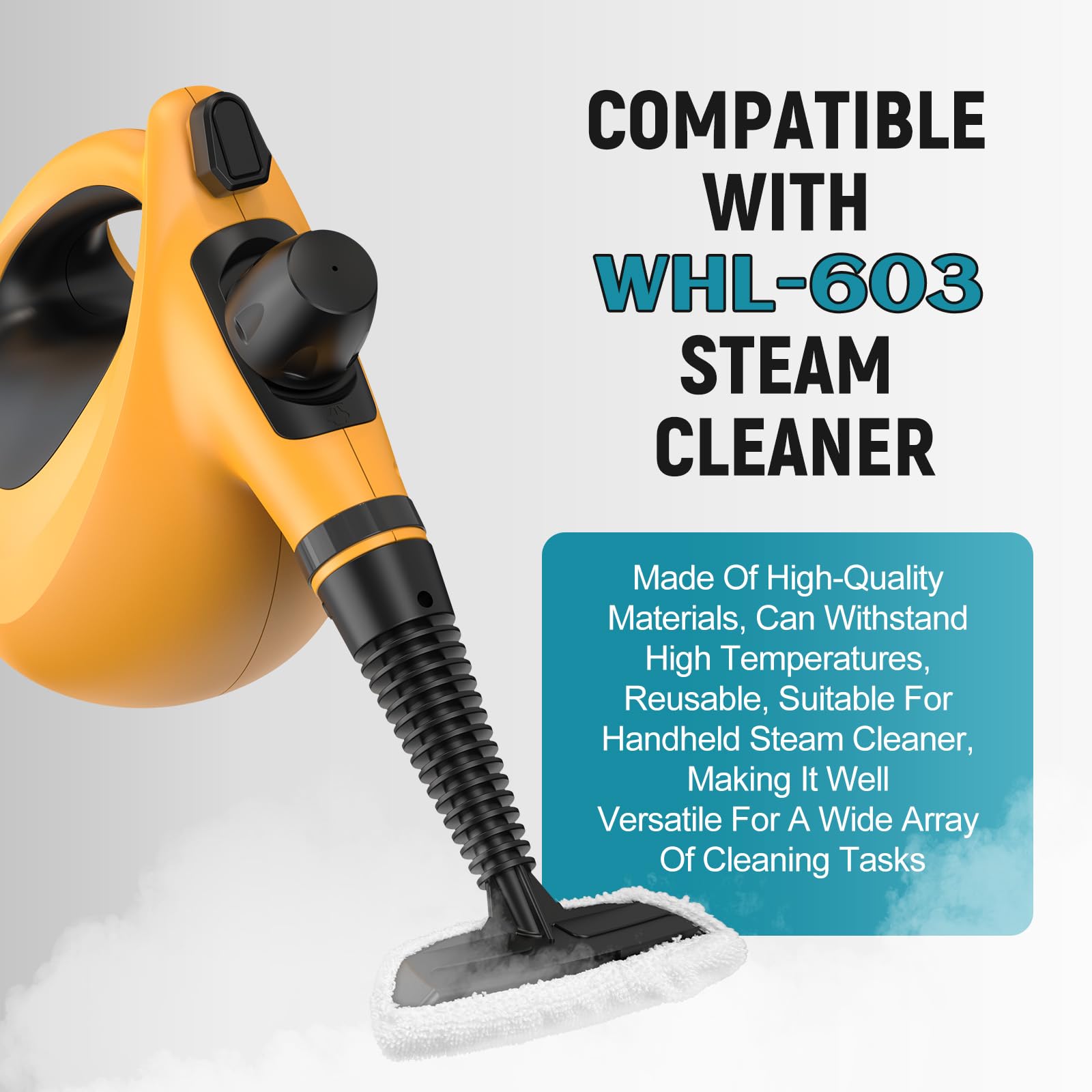 3 Pack Steam Cleaner Replacement Cloths - Reusable Microfiber Towel Sleeves for Most Handheld Steamers - Universal Fit for Deep Cleaning Floors, Upholstery & Home Surfaces - Perfect for Kitchen, Bathroom & Car Detailing