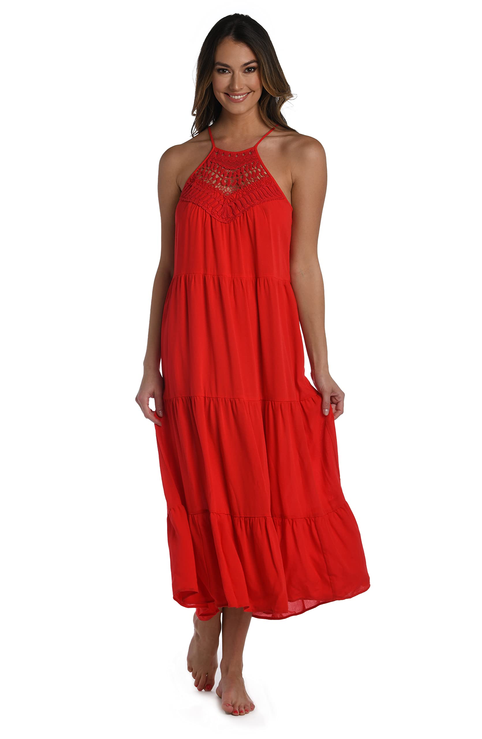 La Blanca Women's Maxi Dress Swimsuit Cover Up - Lightweight Beach Coverup, Flowy Summer Dress with Side Slits | Perfect for Poolside, Vacation, and Resort Wear