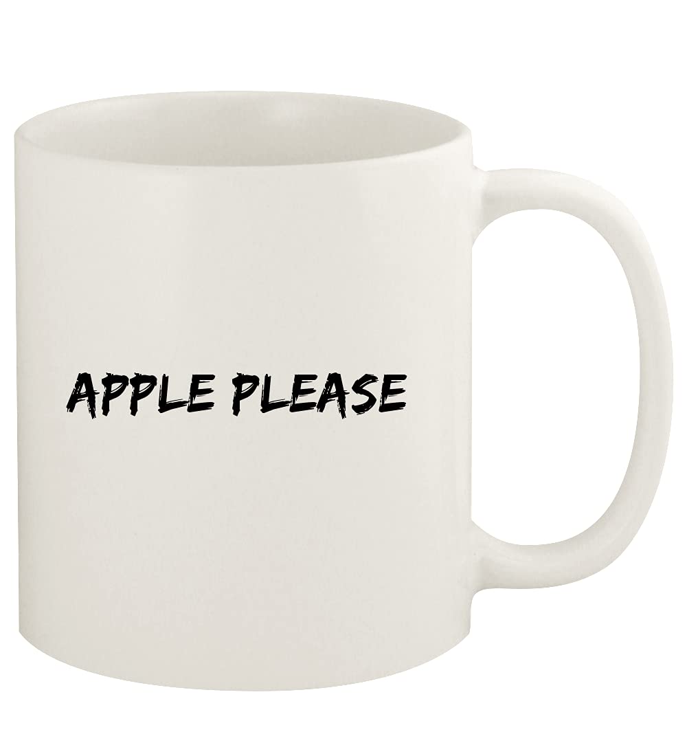 Apple Please - 11oz White Ceramic Coffee Mug with Handle, Perfect for Home, Office & Gifts - Enjoy Your Morning Coffee, Tea or Hot Beverage in Style