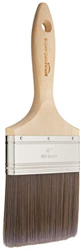 Amazon Basics 4 Inch Flat Edge Master Pro Paint Brush - Professional Quality for Walls, Furniture & DIY Projects - Perfect for Home Improvement & Crafting