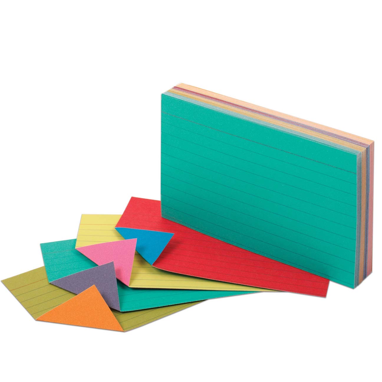 Premium 3x5 Inch Heavyweight Ruled Index Cards - 200 Pack (100 White + 100 Multicolor) for Study Notes, Flashcards, Recipes, Organization & Memory Games - Perfect for Students, Teachers & Office Use