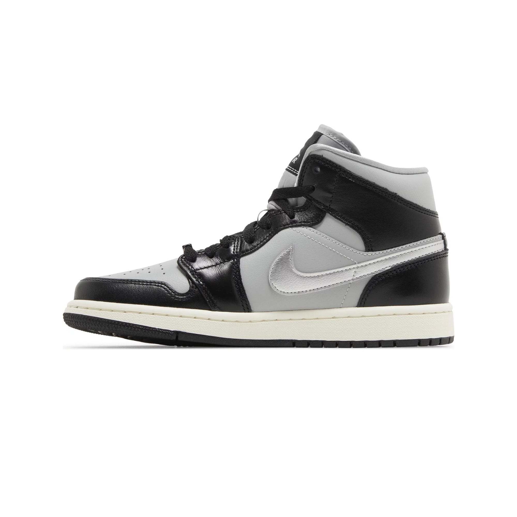 Air Jordan 1 Mid SE 'Black Metallic Silver' Women's Basketball Shoes 2023 - Stylish Sneakers for Casual Wear, Street Fashion & Gym Workouts