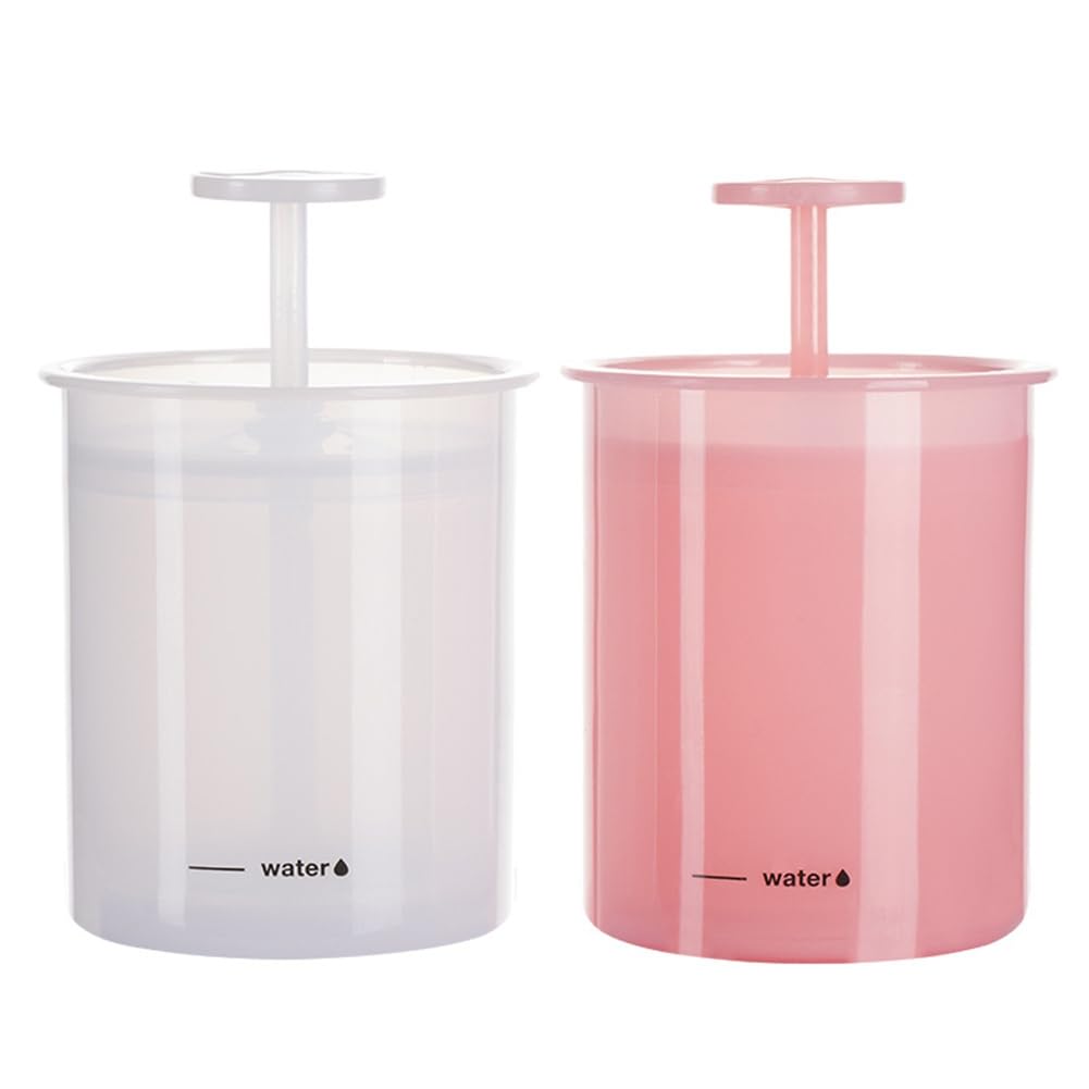Best Manual Face Foam Maker for Facial Cleanser & Shower - Bubble Foamer Cup for Face Wash, Bath & Shampoo (White+Pink) | Perfect for Skincare Routine & Spa Day at Home