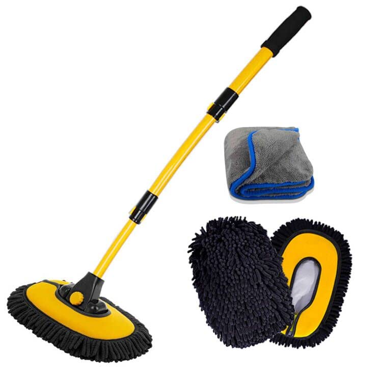 Yellow Mop With Black Washing Cloth
