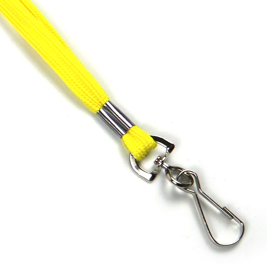 Beebel 100 Pack Black Lanyards with Swivel Hooks for ID Badges - Office & Event Use
