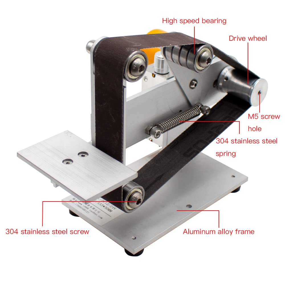 360W Mini Belt Sander - Electric Polishing & Grinding Machine with 30x533MM Belt, 4800RPM Knife Sharpener & DIY Bench Sander for Woodworking, Metalworking & Craft Projects