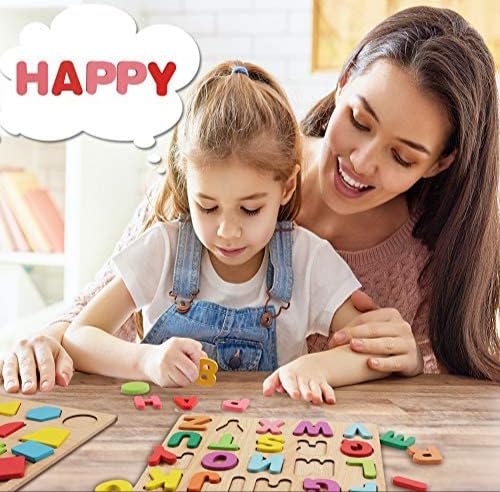 Wooden Alphabet and Number Puzzle Board - Educational Learning Toys for Kids | Early Childhood ABC & 123 Puzzle Game | Montessori Toddler Learning Tool for Preschool & Homeschooling (Perfect for Classroom, Playroom & Gift Giving)
