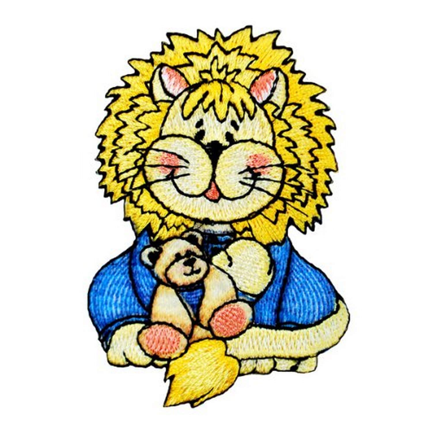 Expo BaZooples Iron-On Patch - Lester Lion in Pajamas Applique, Yellow Multi-Colored - Perfect for DIY Clothing, Backpacks & Denim Jackets