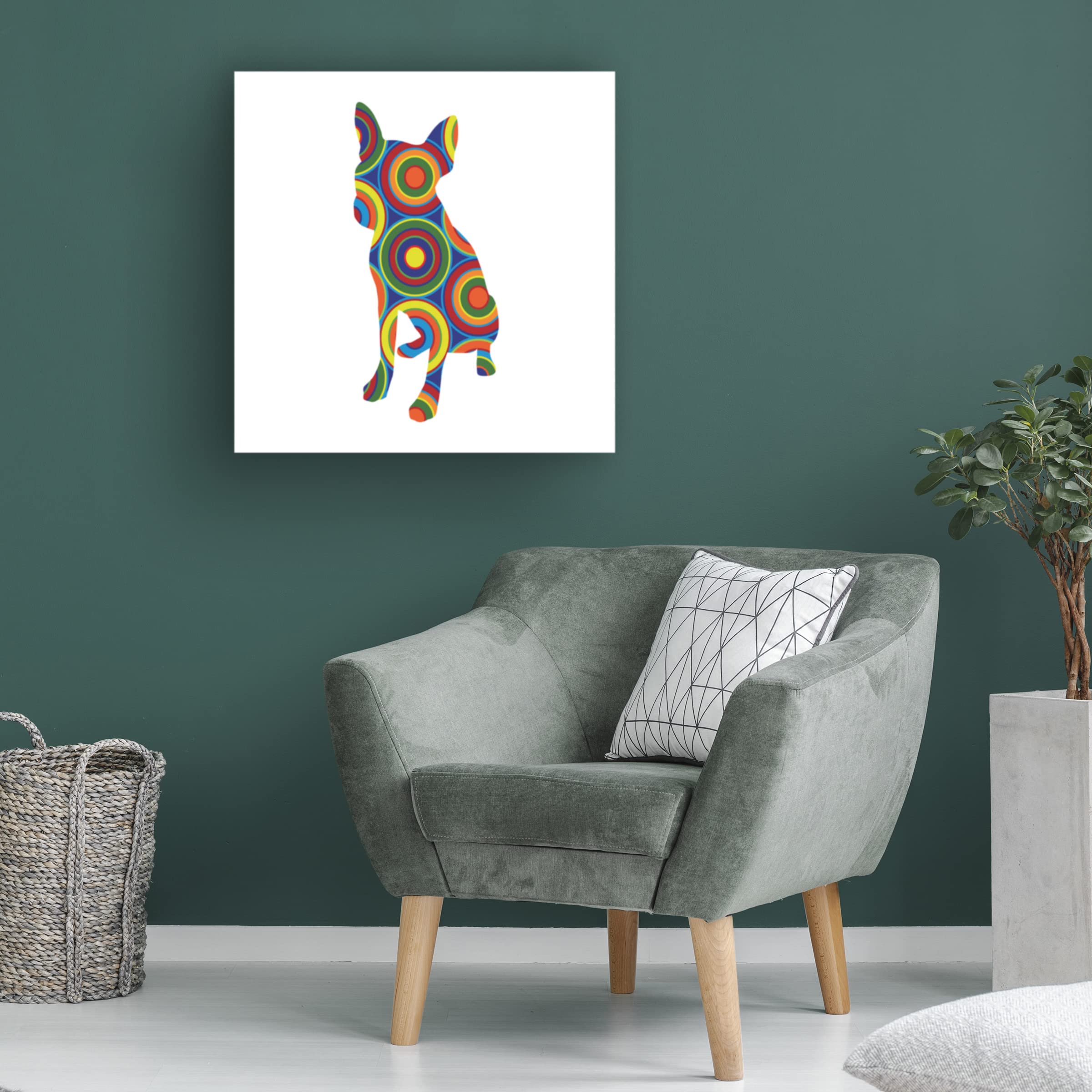 Trademark Fine Art 'Chihuahua Abstract Circles' Canvas Wall Art Print by Ron Magnes - Modern Home Decor for Living Room, Bedroom & Office