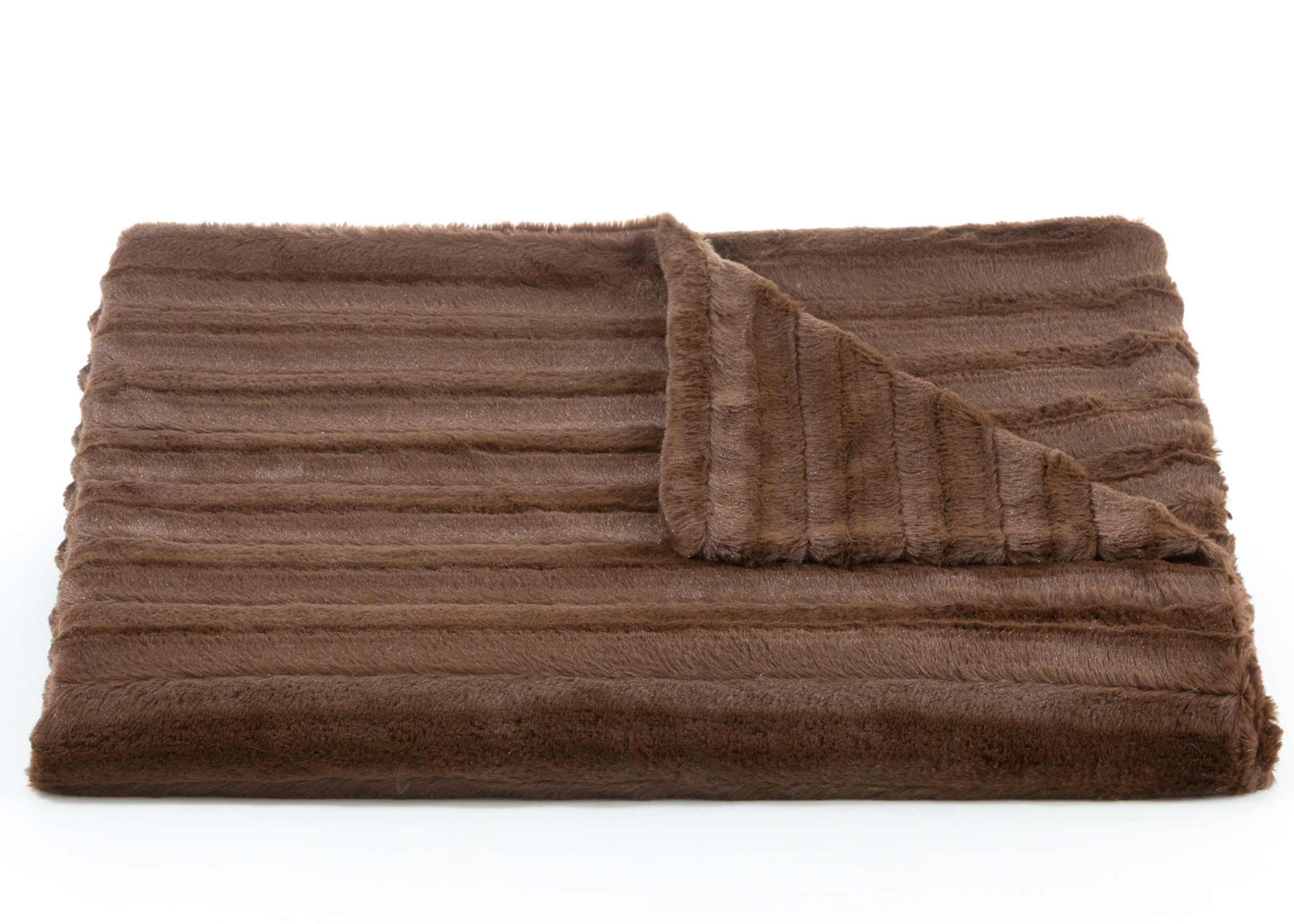 Premium Chocolate Channel Throw Blanket - Soft & Cozy 45