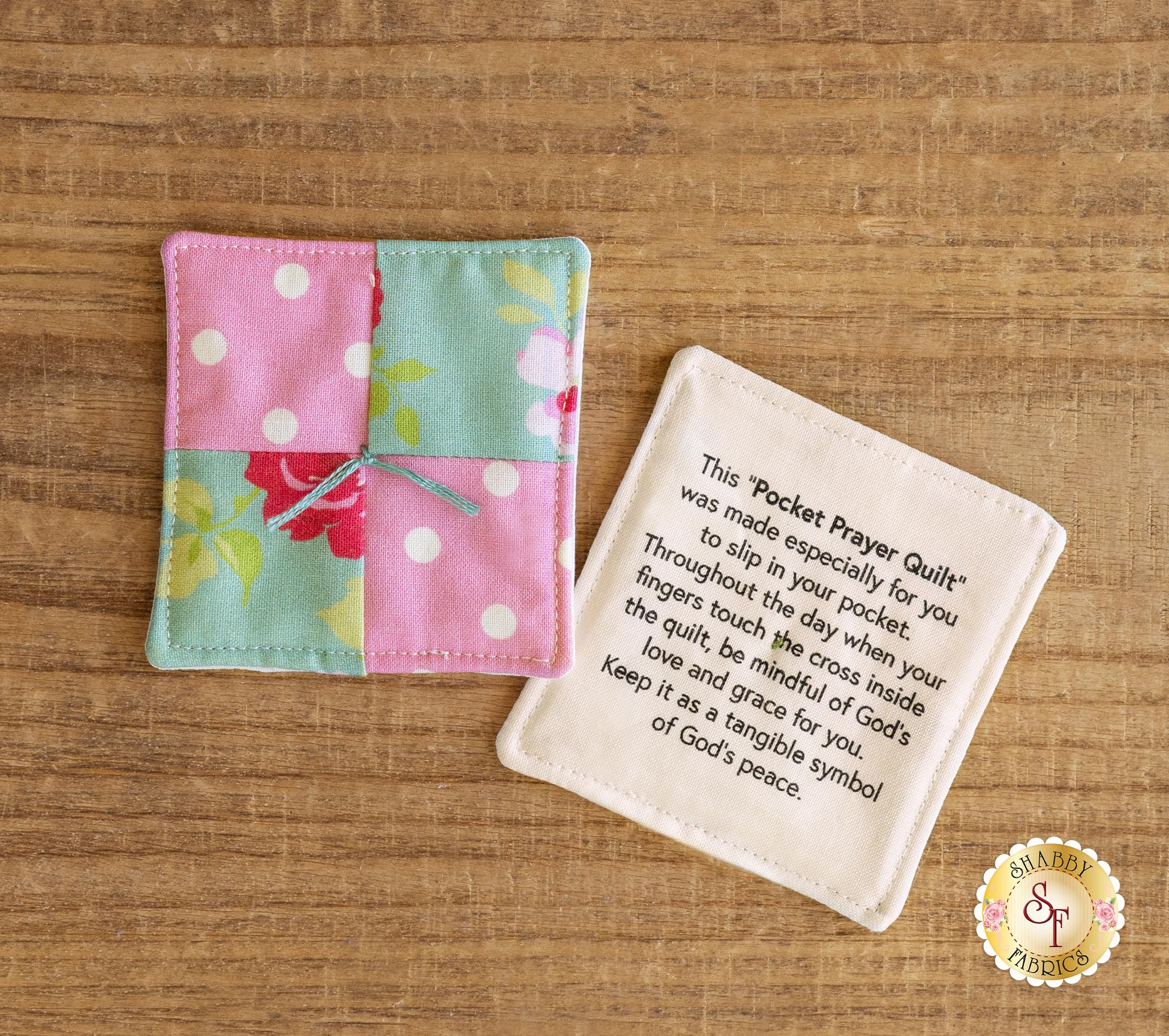 Shabby Fabrics Pocket Prayer Quilt Panel - Natural Cotton Handmade Quilting Fabric for DIY Crafts, Home Decor & Gift Giving - Perfect for Prayer Groups, Church Events & Comforting Loved Ones