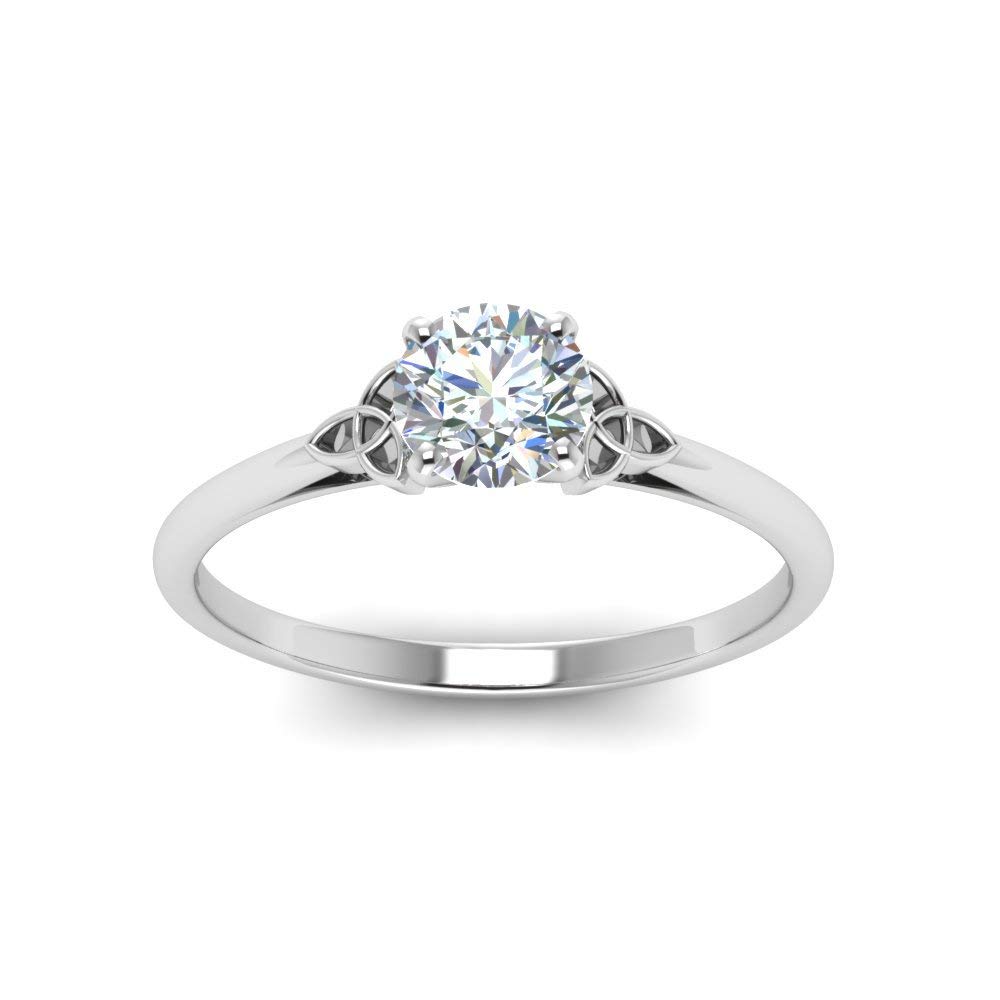 14K 18K Solid Gold Celtic Solitaire Engagement Rings for Women - Oval, Pear, Round, Princess, Heart & Marquise Cut Moissanite Wedding Rings - Custom Name Engraved Bridal Bands for Anniversary & Promise - Perfect for Proposals, Weddings & Romantic Gifts