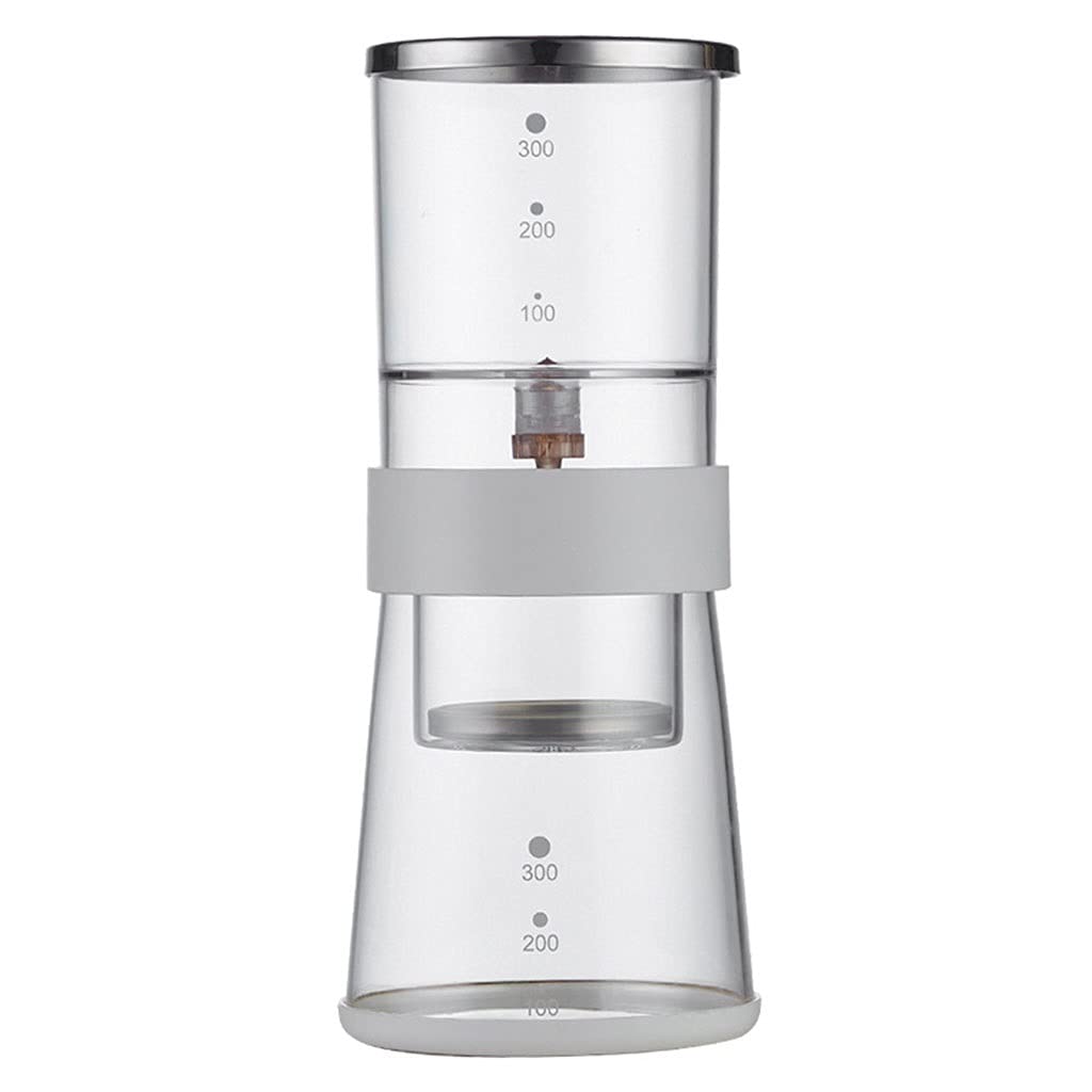 Premium Cold Brew Coffee Maker with Stainless Steel Filter - 300ML/10.1OZ Iced Coffee Dripper & Tea Infuser Pitcher - Perfect for Home, Office, Camping & Travel - BPA-Free Glass Carafe for Smooth Cold Brew & Iced Tea