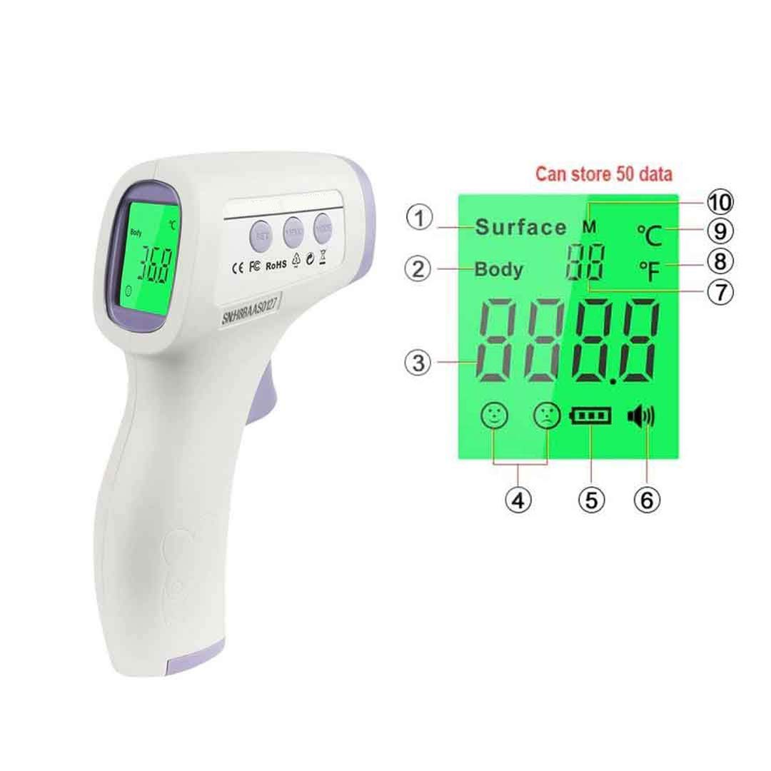 Hetaida Non-Contact Infrared Forehead Thermometer for Adults & Kids - Fast, Accurate Digital Fever Thermometer for Home, Clinic, and Travel Use