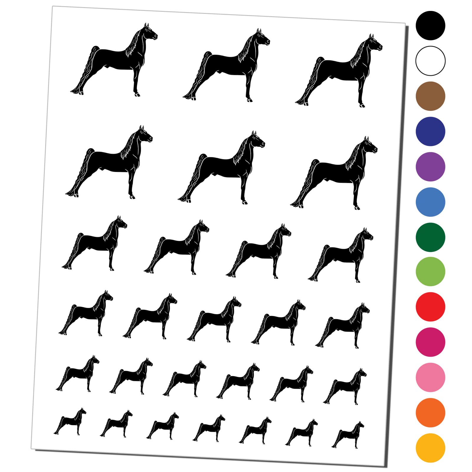 Waterproof Temporary Tattoo Set - Black Morgan Horse Design Fake Body Art for Adults & Kids | Perfect for Parties, Halloween Costumes, and Equestrian Events