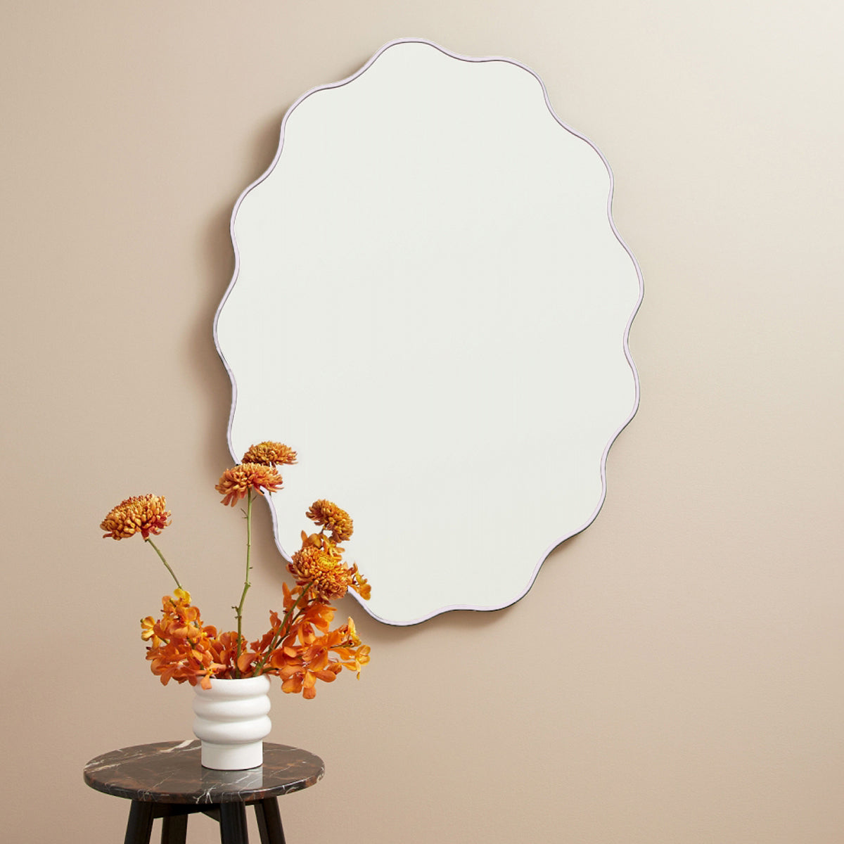 Artemis Oval Wall Mirror - Elegant Lilac Home Decor for Living Room, Bedroom & Bathroom - Perfect for Vanity, Entryway & Modern Interior Design