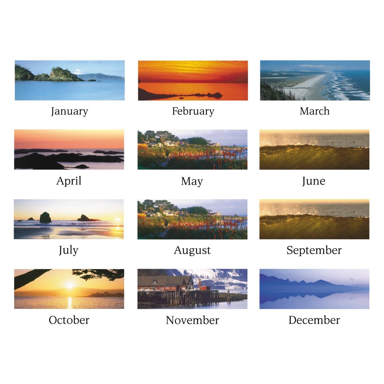 Visual Organizers Panoramic Seascape Monthly Desk Pad Calendar - 22