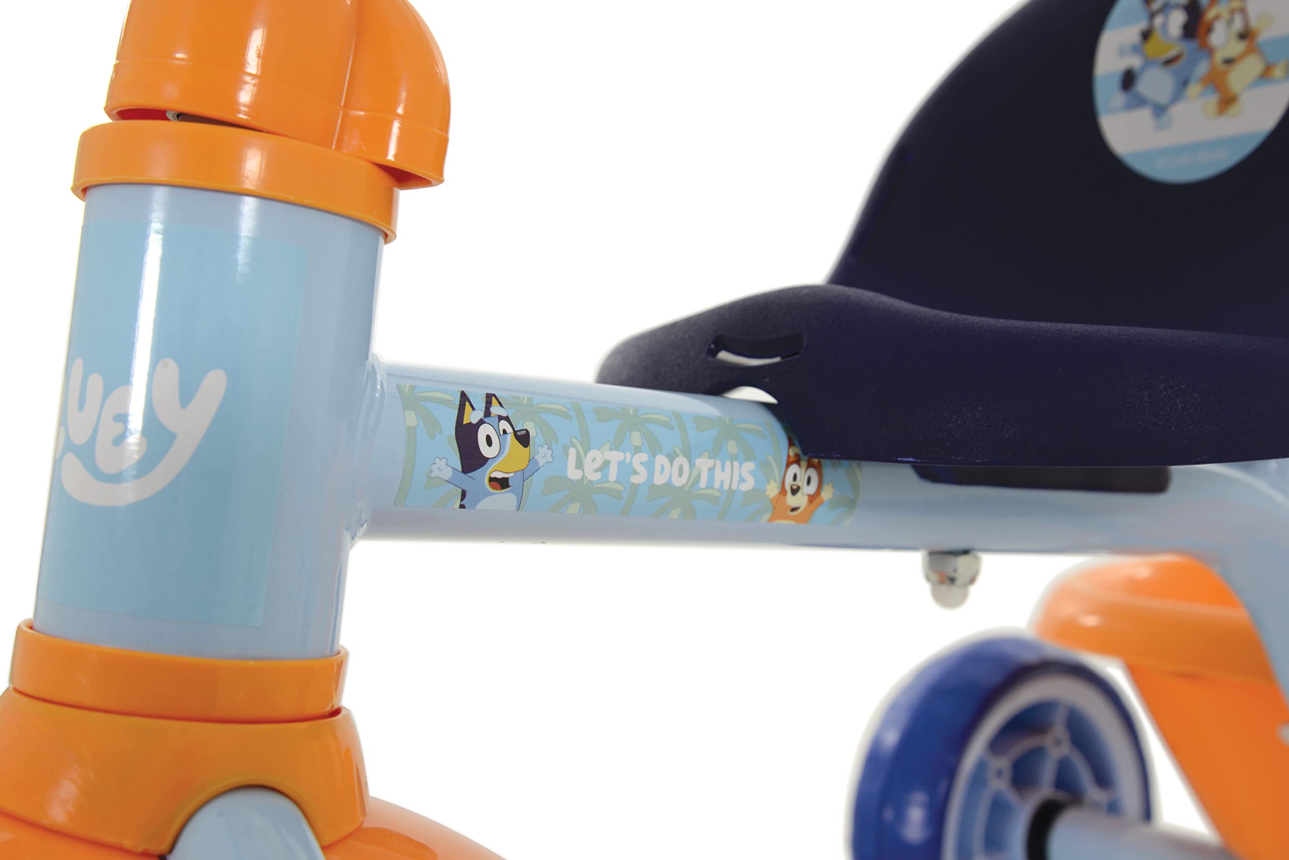 Bluey First Ride-On Trike for Kids Ages 2+ | Adjustable Handle, Easy-Switch Pedal Clutch, Puncture-Proof Tires & Steel Frame | Licensed Ride-On Toy with Front Mudguard & Rear Storage | Perfect for Outdoor Play, Backyard Fun & Preschool Learning Activities